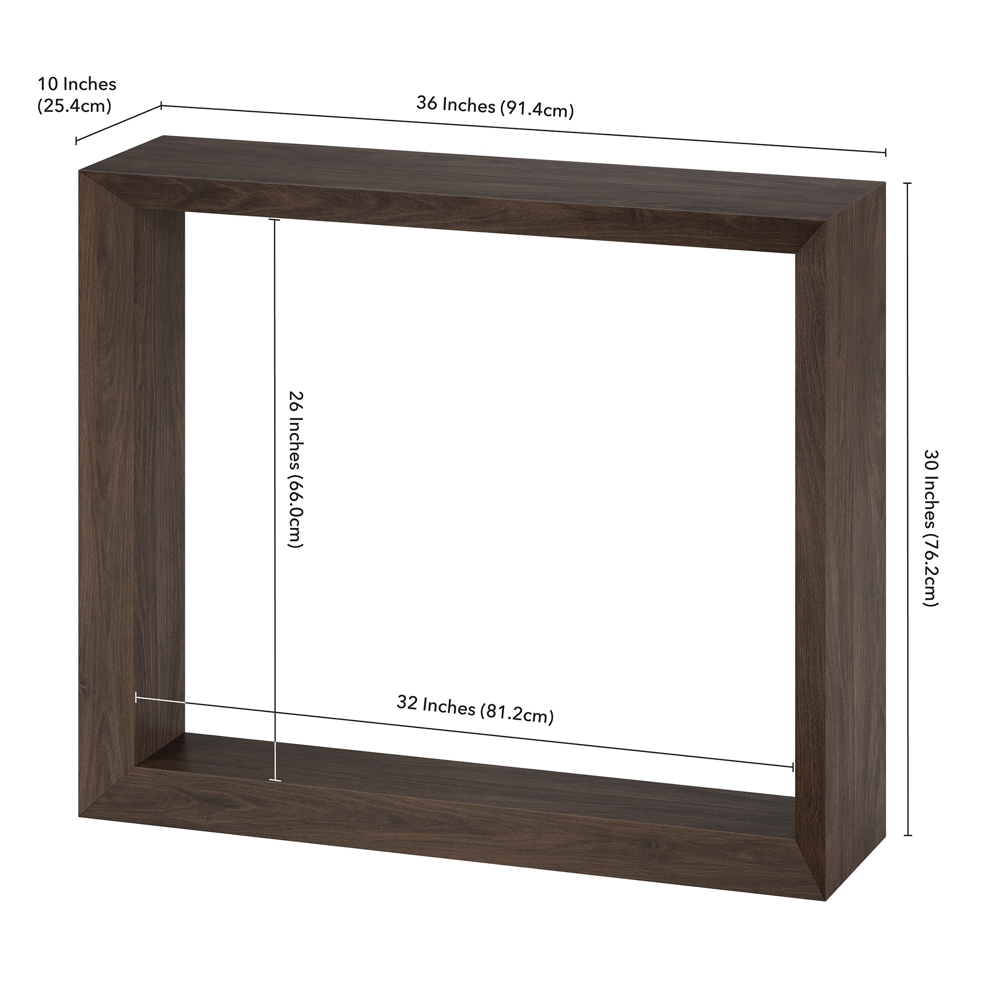 Alder Brown 36" Minimalist Rectangular Wood Hallway Table