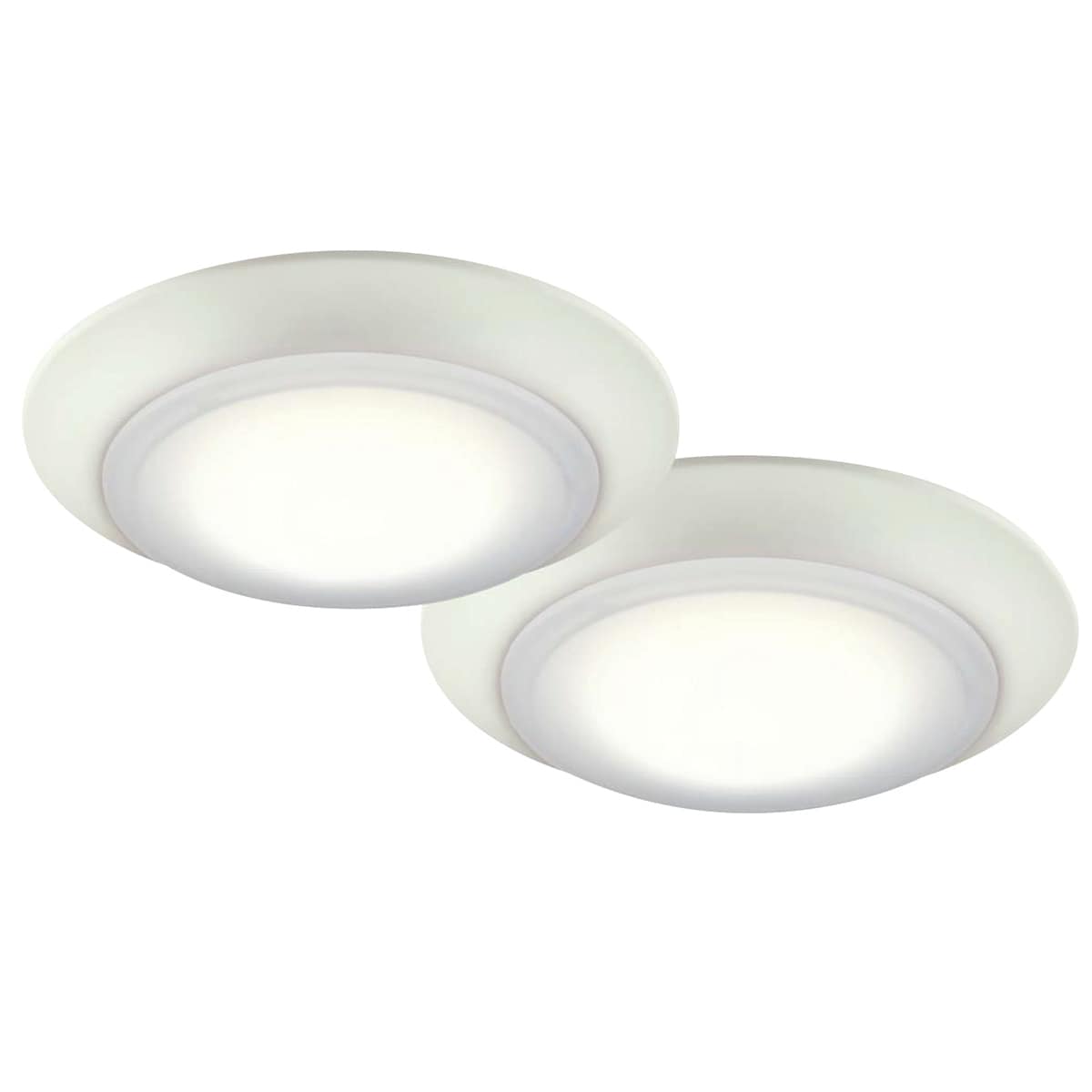Project Source 1-Light 7.4-in White LED Flush Mount Light (2-Pack) in the Flush  Mount Lighting department at