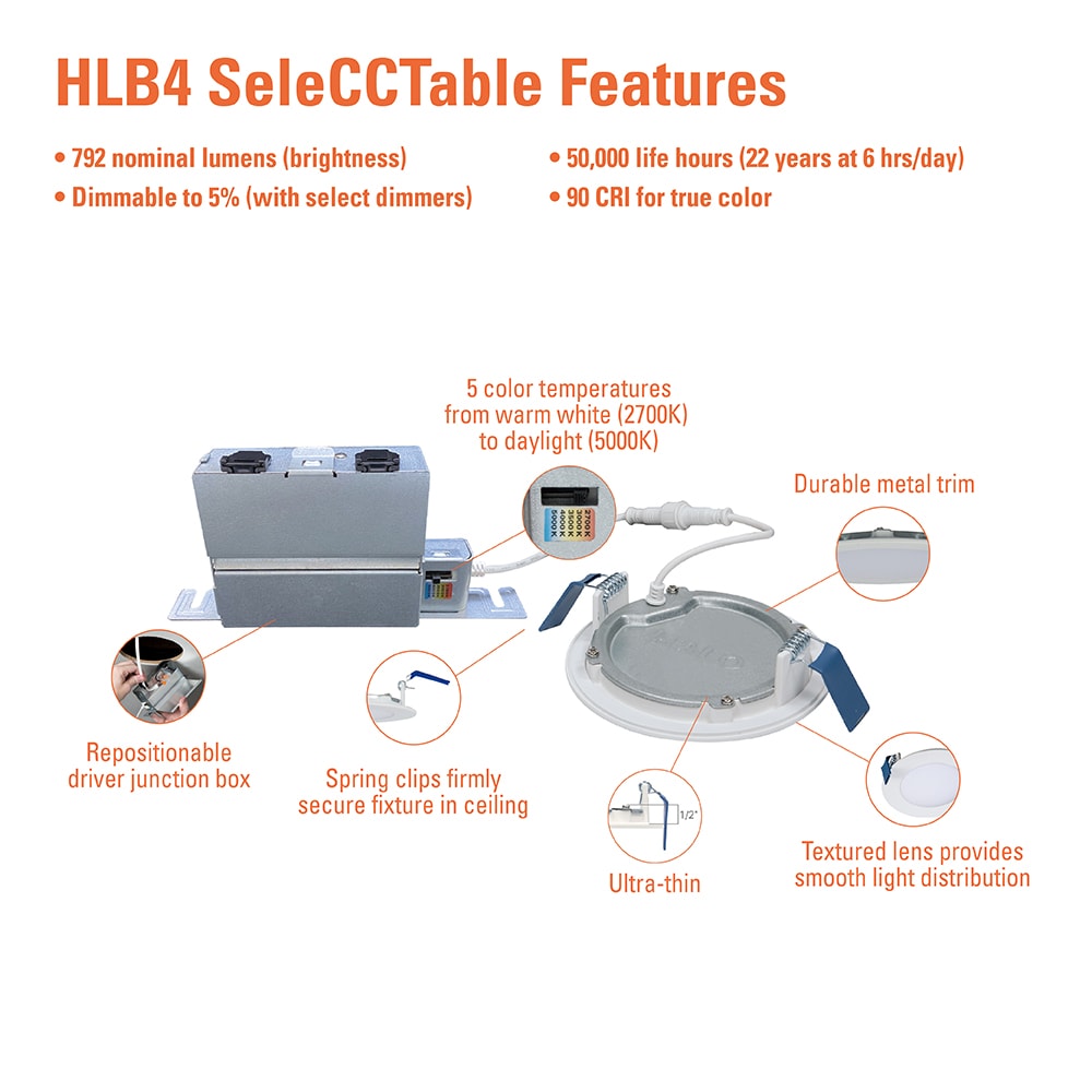 Ultra Slim 4 in. Color Selectable New Construction & Remodel IC Rated  Indoor/Outdoor Integrated LED Recessed Light Kit