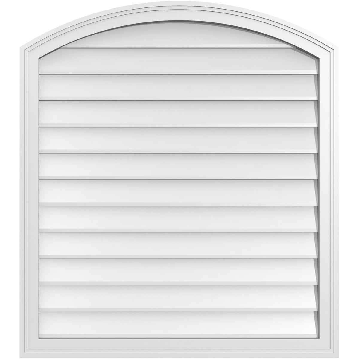 Ekena Millwork GVPAR34X3802SN 34-Inches x 38-Inches Off-white Round top PVC Gable Louver Vent