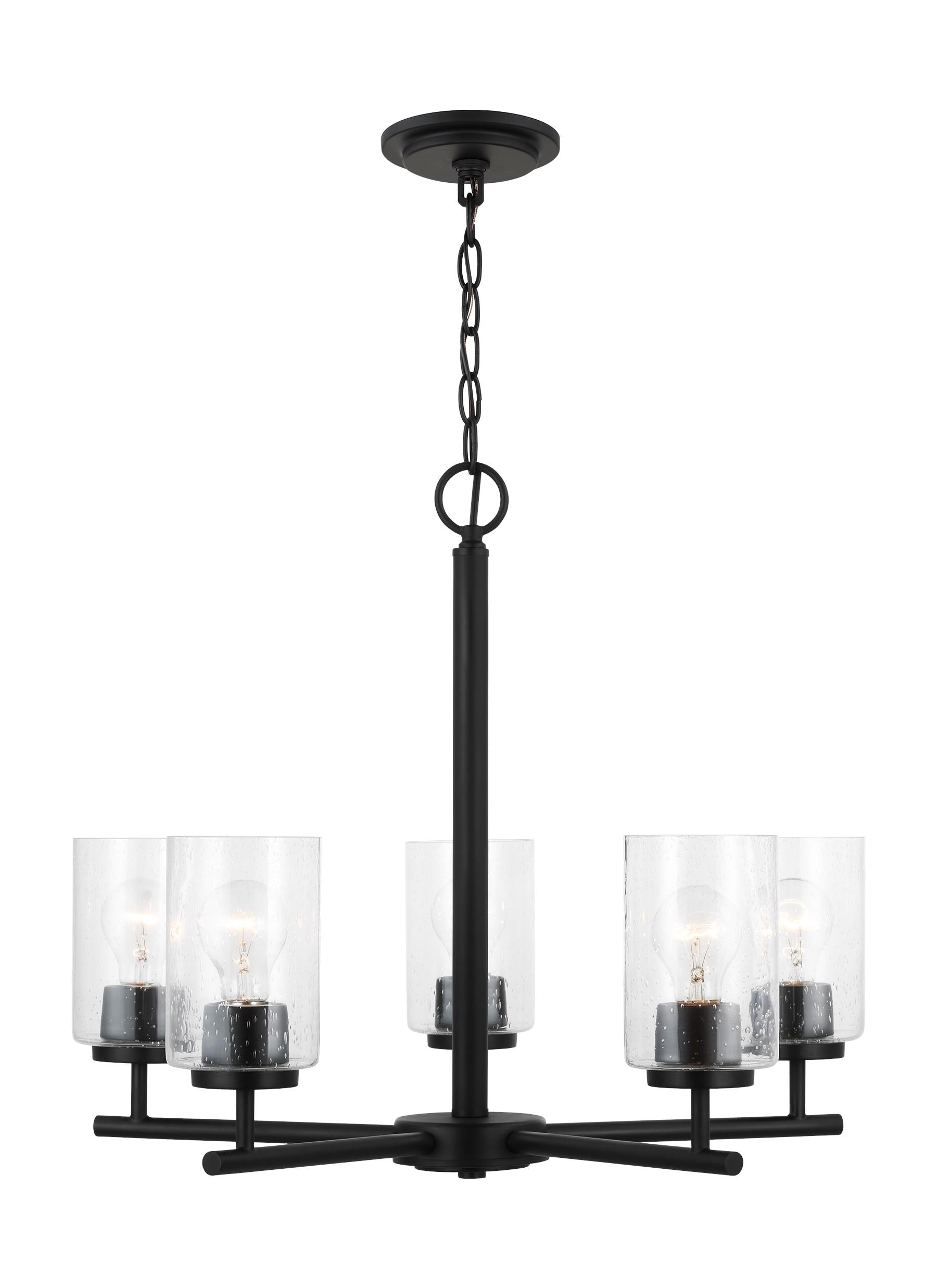Generation Lighting 31171-112 Oslo 5 -Light Matte Black Modern/contemporary For Use in Dining Rooms, Foyers, Living Rooms Chandelier