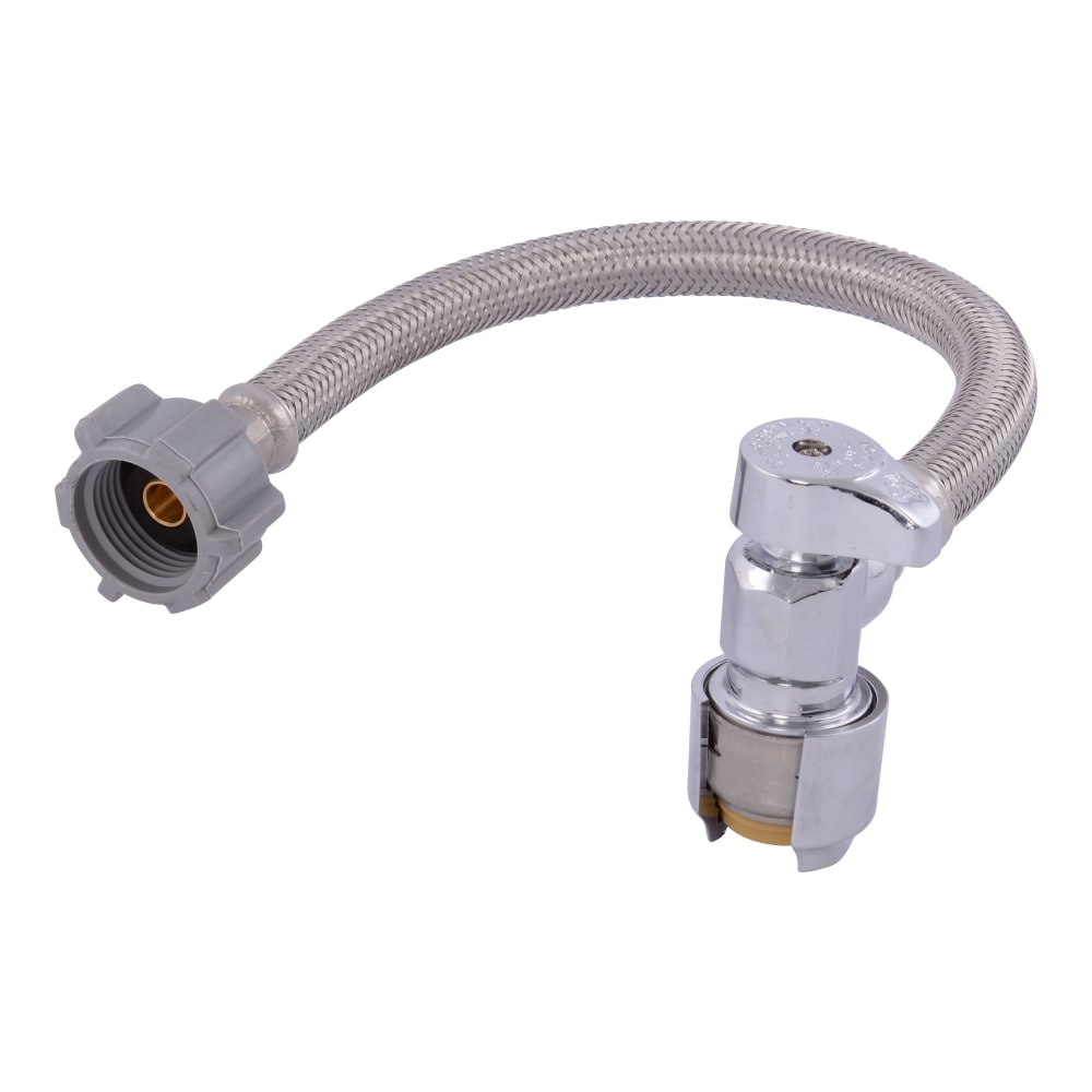 SharkBite UR24656Z Universal x 7/8-in Ballcock thread x 12-in Braided stainless steel Flexible Toilet Supply Line