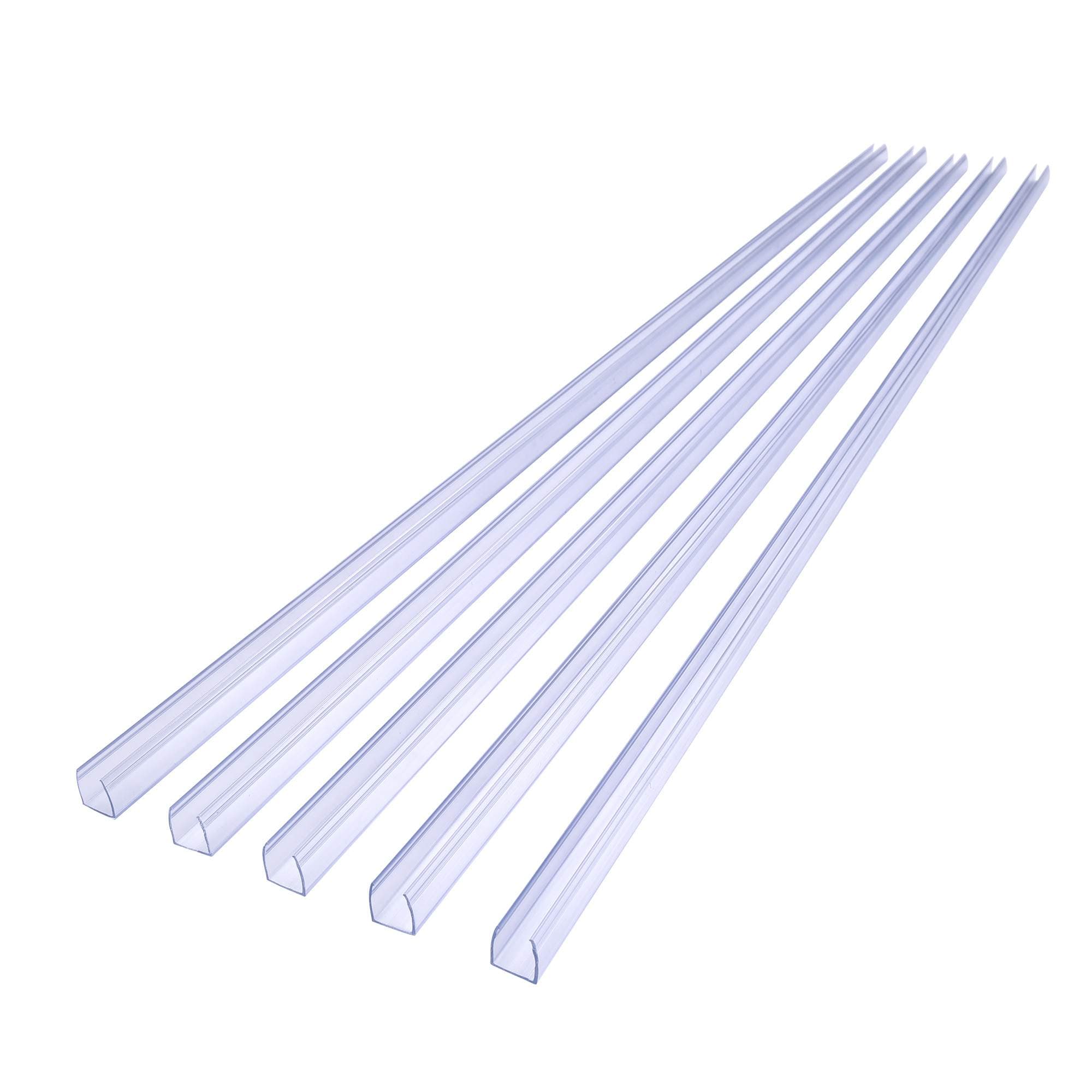 Yescom 11DEL002-NMNT-1M-LO 3.3inch Plastic U Channel System 5PCS Clear PVC Universal LED Track Mounting Holder for 9/16inch Neon Flex Strip Light