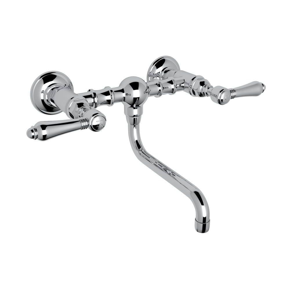 Rohl A1405/44LMAPC-2 Country Bath Polished Chrome Wall-mount 2-handle Low-arc Residential Handle Bathroom Sink Faucet