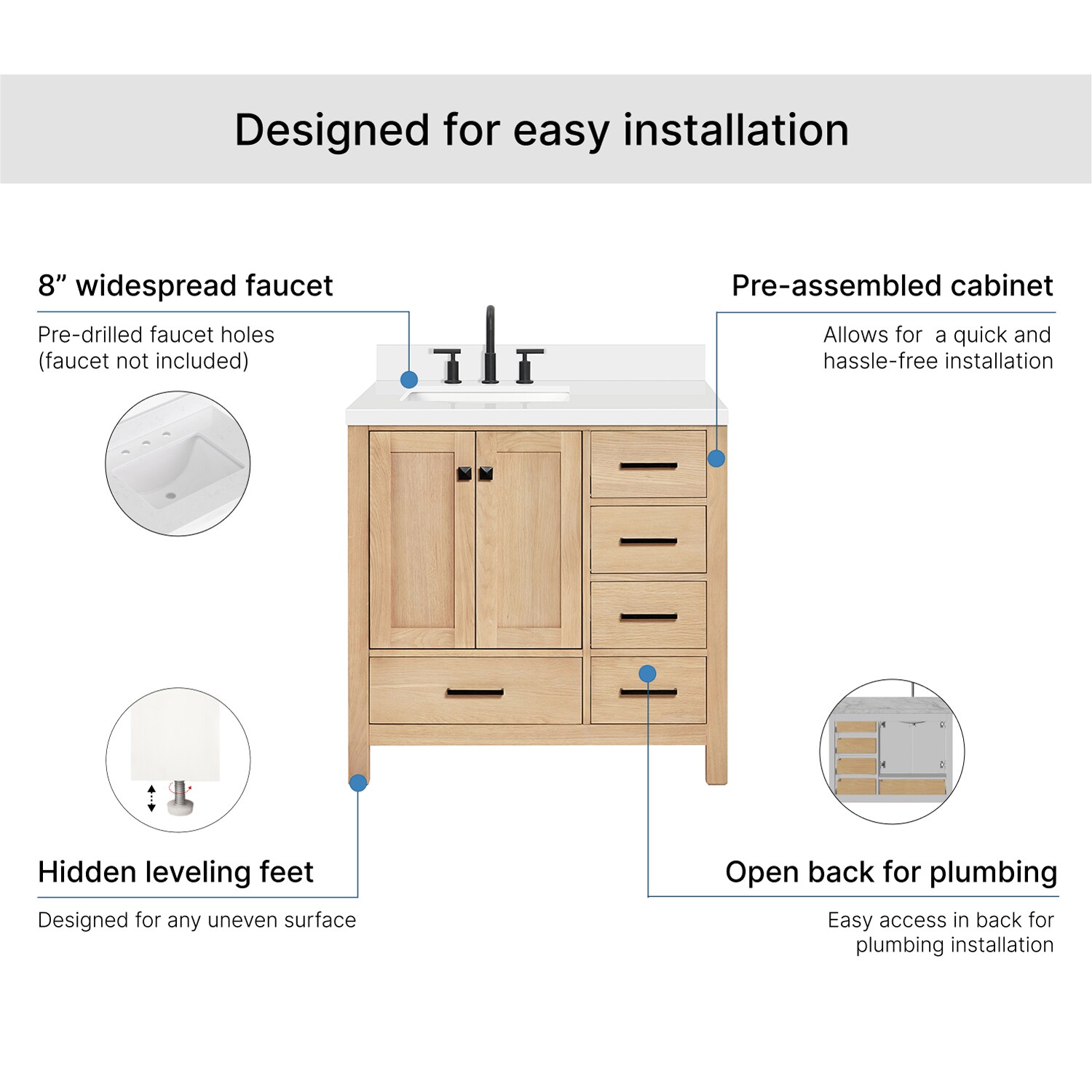 ARIEL A037SLWQRVOWOA Bath-Vanity-Combo - View #7