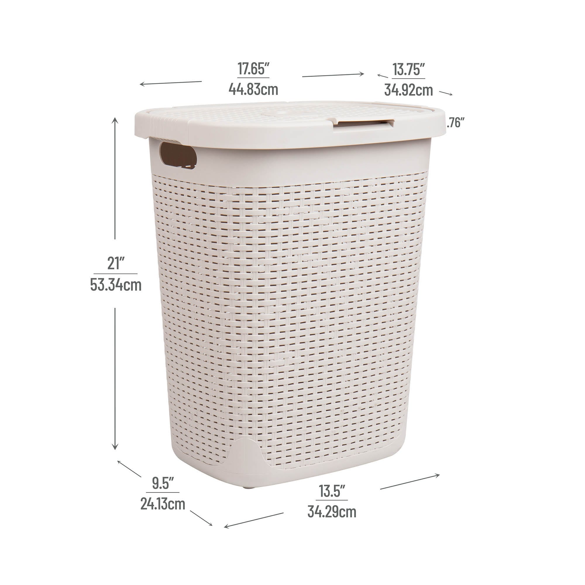 Better Homes & Gardens Collapsible Canvas Laundry Basket - Ivory - 21 x 14 x 12 in