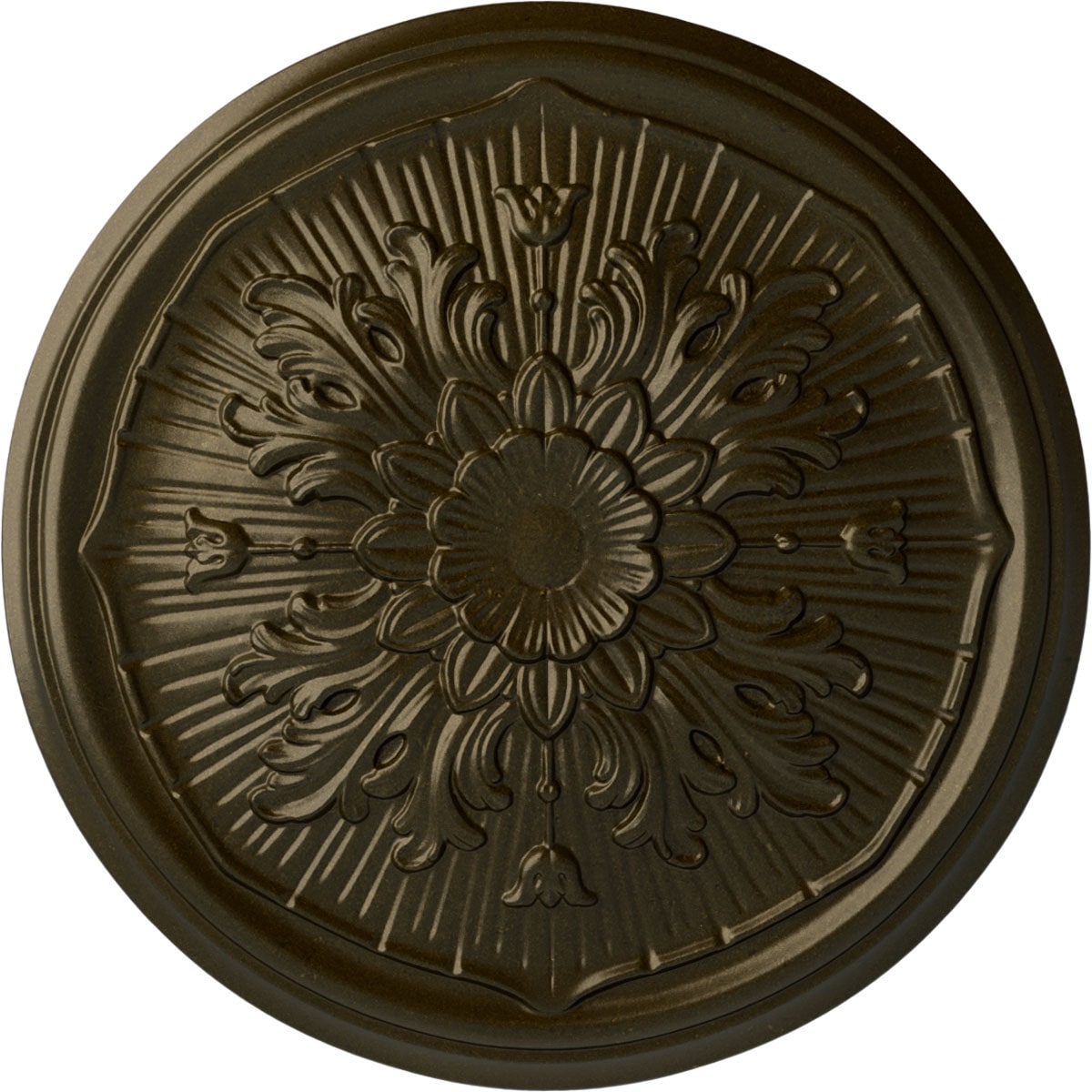 Ekena Millwork CM16LUGGS Luton 15.75-in W x 15.75-in L Painted Green Gold Polyurethane Whole Ceiling Medallion