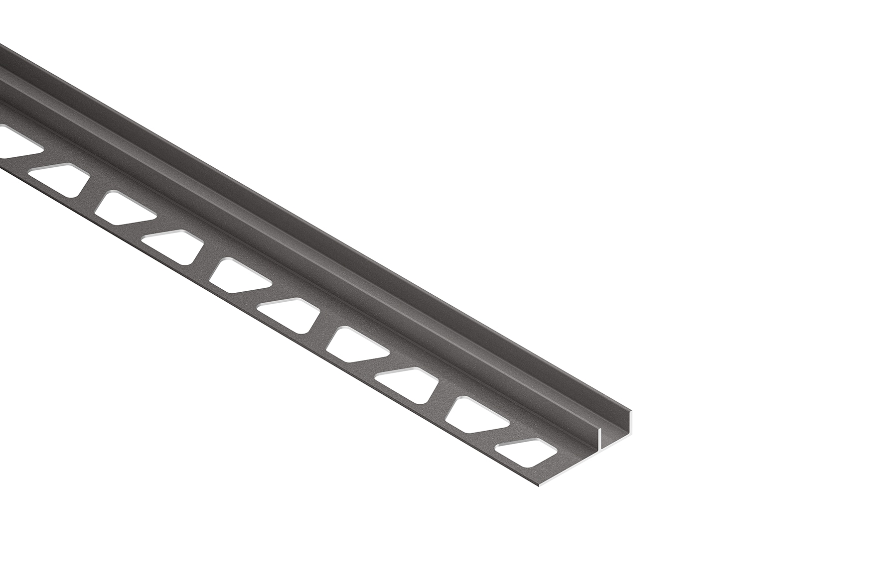 Schluter Systems SG80TSDA12 Deco-SG 0.313-in W x 98.5-in L Dark anthracite textured color-coated aluminum Aluminum Shadow gap Tile Edge Trim