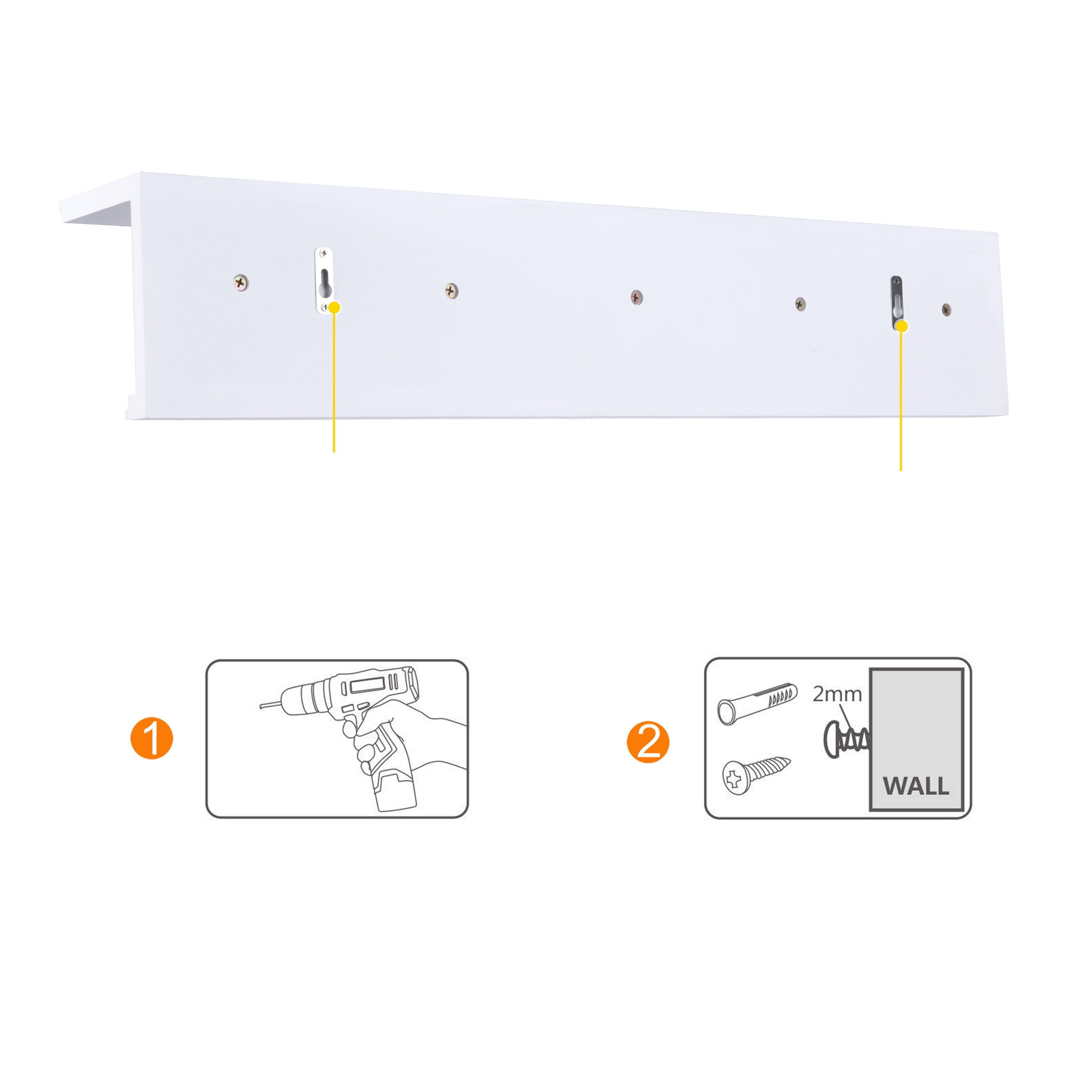 Danya B. BR17052WH Wall-Mounted-Shelving - View #4
