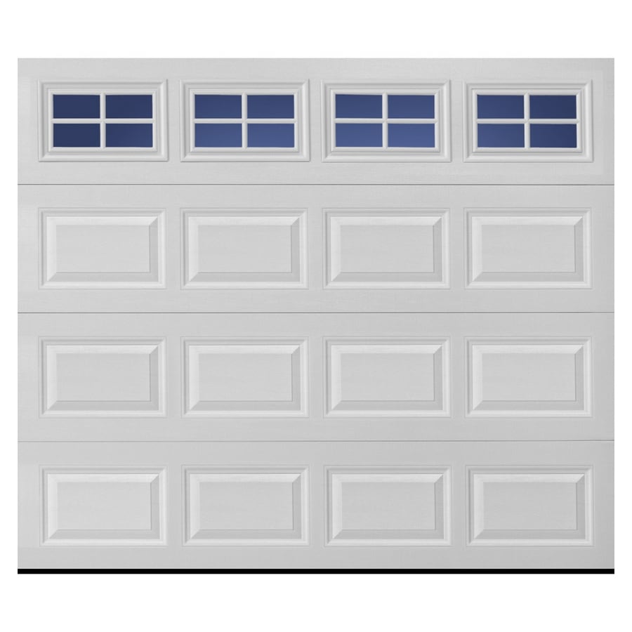 Pella Traditional 9-ft x 7-ft Insulated White Single Garage Door with  Windows in the Garage Doors department at Lowes.com