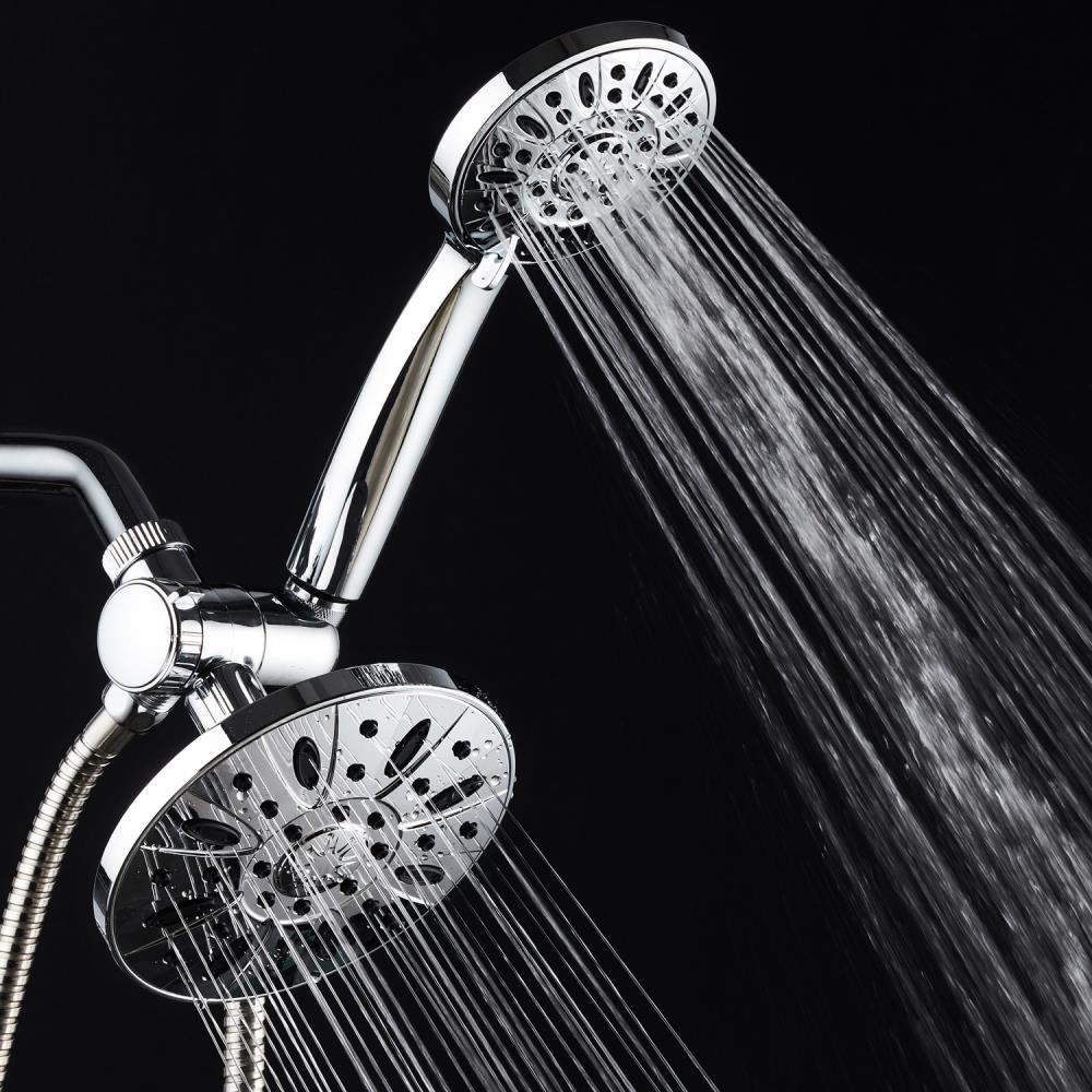 AquaSource Hotel Spa Chrome Round Rain Shower Head Dual/Combo Shower ...