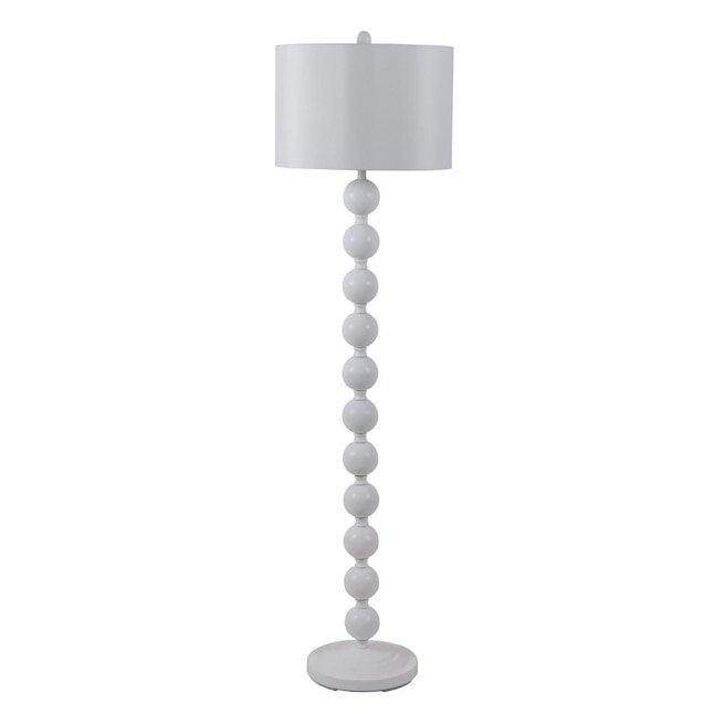 Decor Therapy 59 In White Floor Lamp, Mercury Glass Stacked Ball Floor Lamp Brass