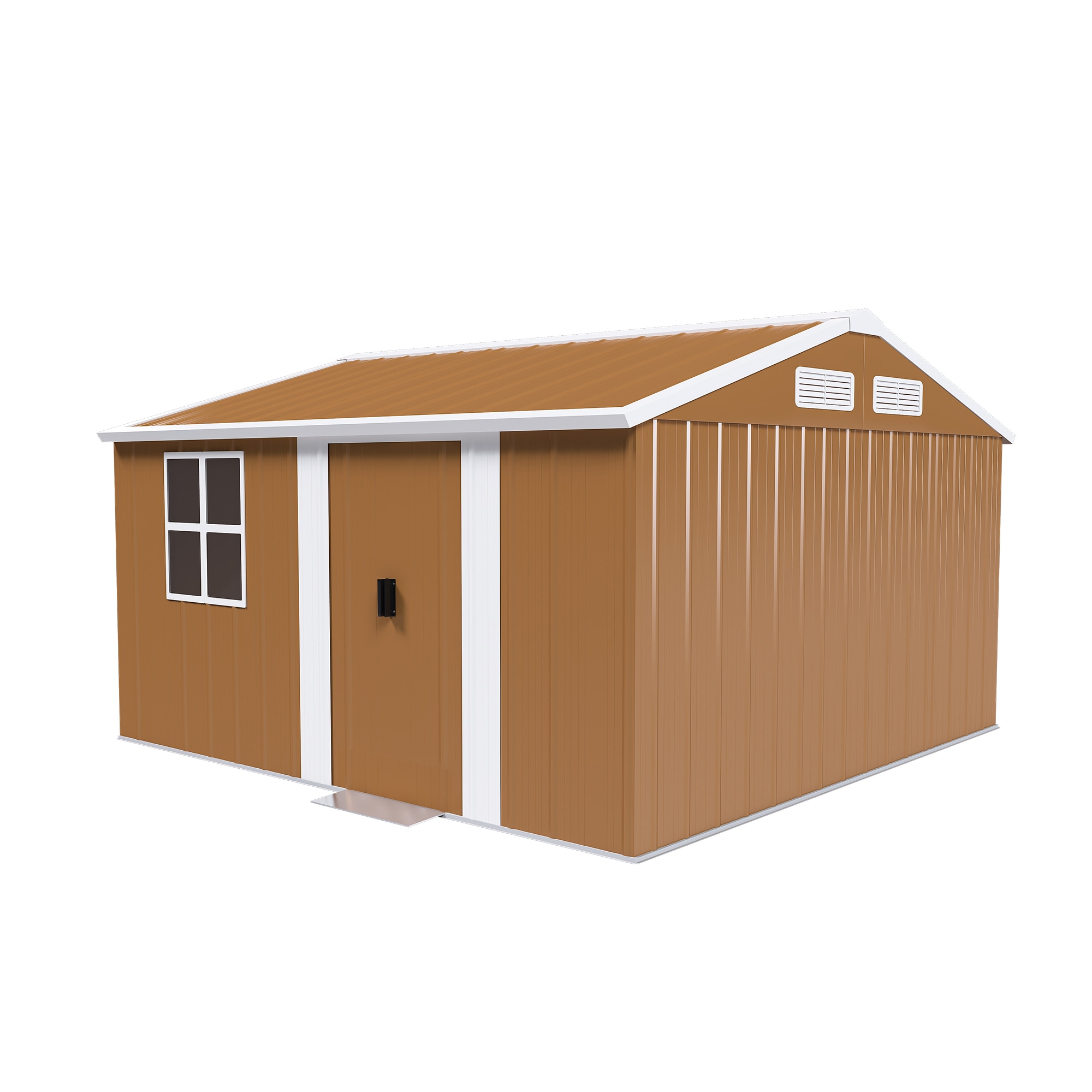 Mondawe MD-W291100004 12-ft x 10-ft Heavy-Duty Backyard Metal Storage Shed Galvanized steel Storage Shed