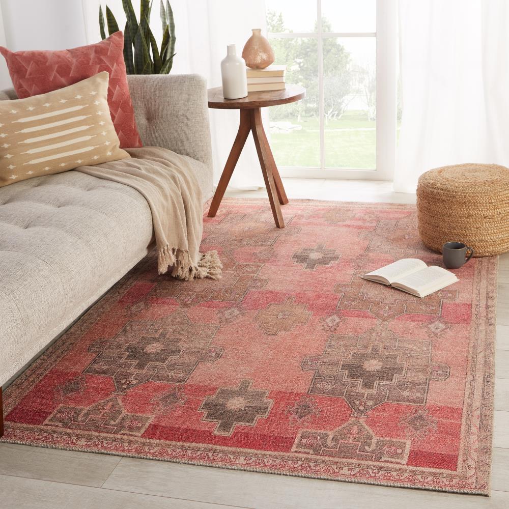 Jaipur Living RUG151761 2 x 10 (ft) Loomed Polyester Pink Rectangular Indoor Medallion Bohemian/Eclectic Area rug