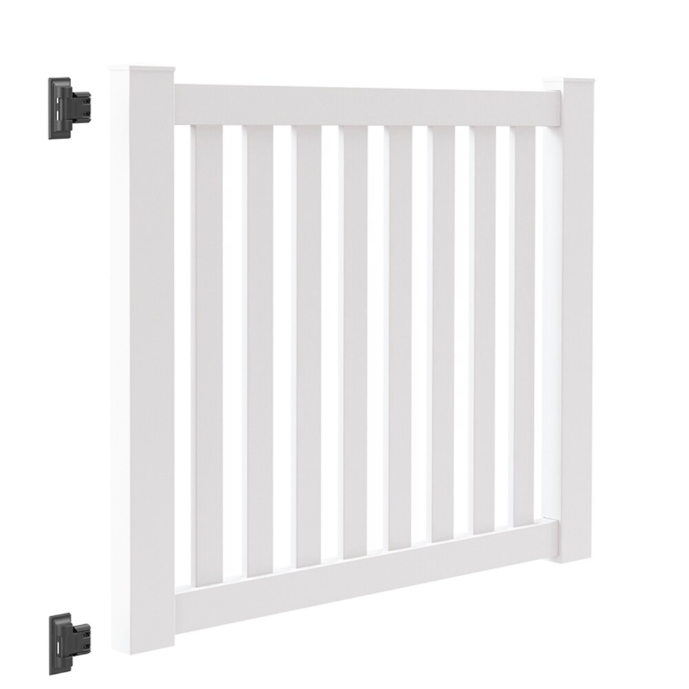 Freedom Durham 4-ft H x 5-ft W White Vinyl Fence Gate at Lowes.com