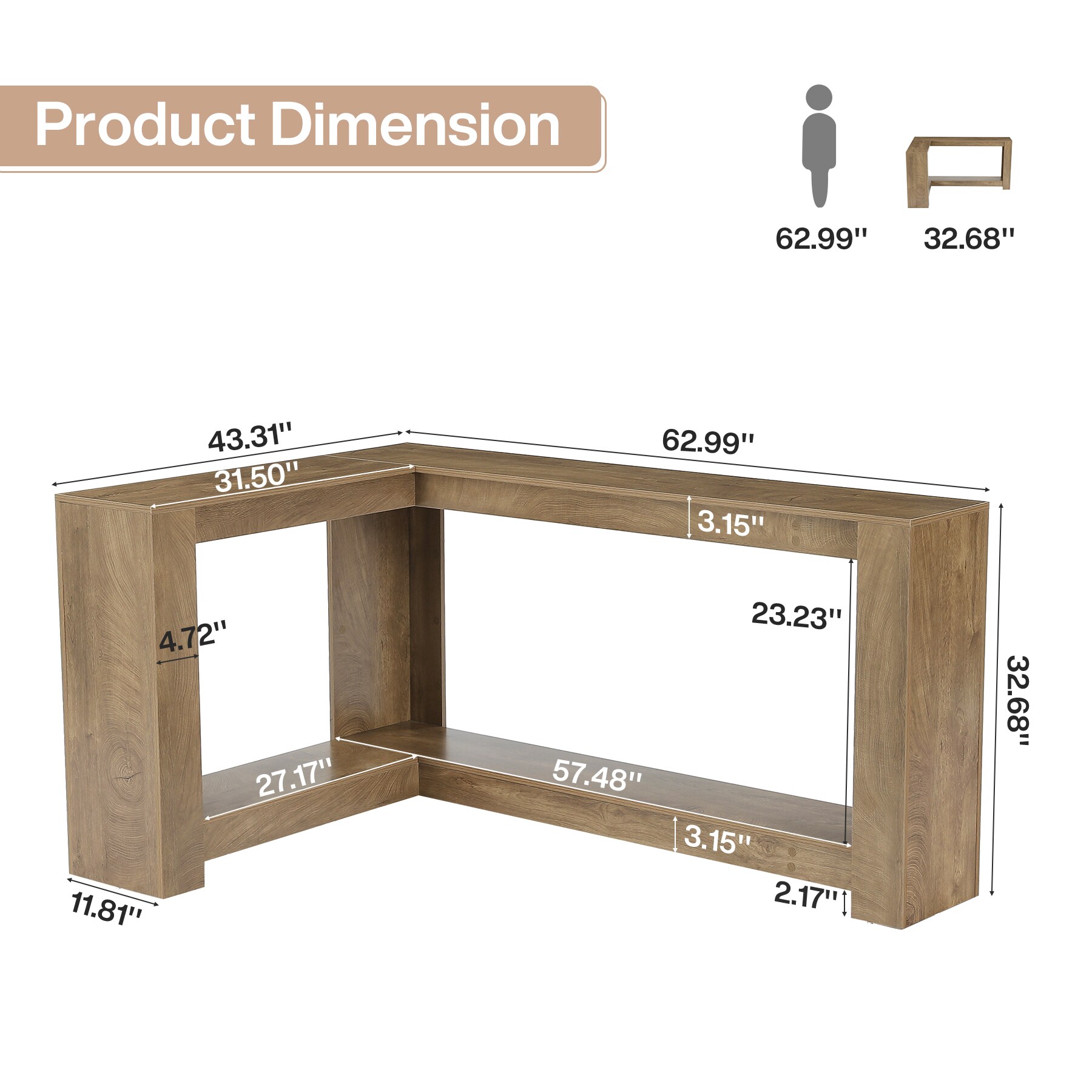 Tribesigns LWOYJL-1272YY Console-Sofa-Tables - View #4