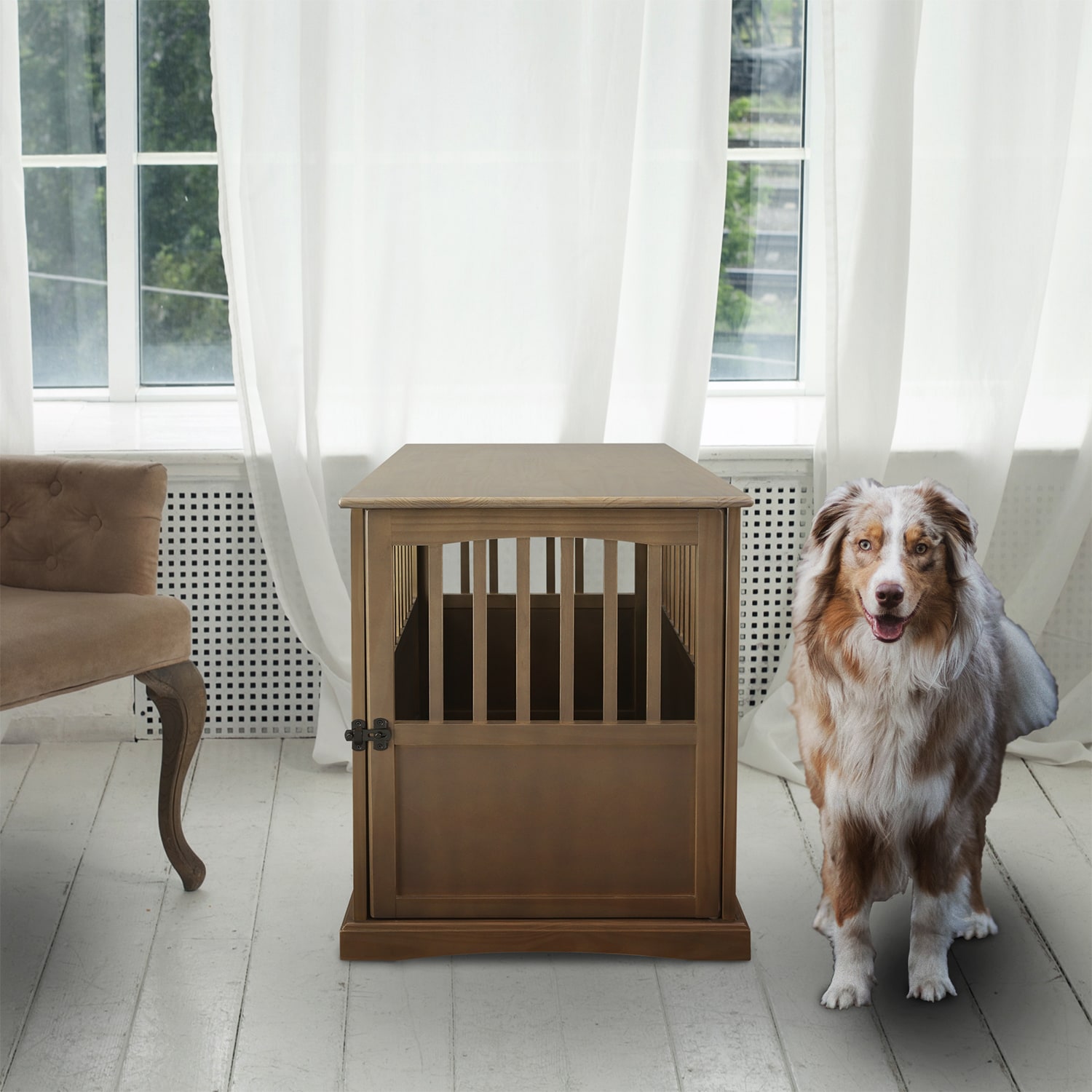 Furhaven dog crate hotsell furniture end table