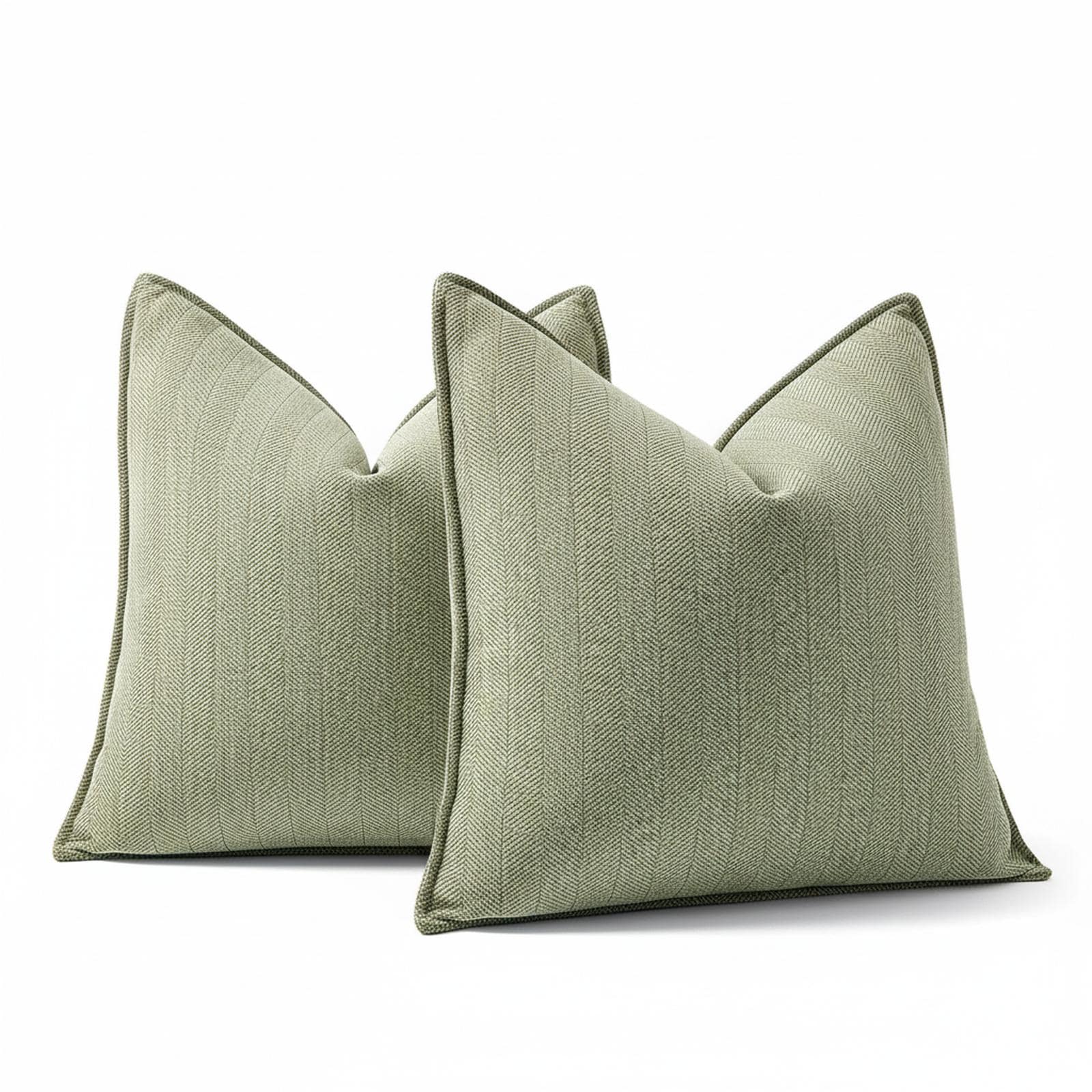 OMOMMD 20x20 Soft Chenille Decorative Pillow Covers Luxurious Double Sided Plush Farmhouse Couch Throw Pillows For Sofa Bedroom Living Room Spring Home Decor 2 Pack