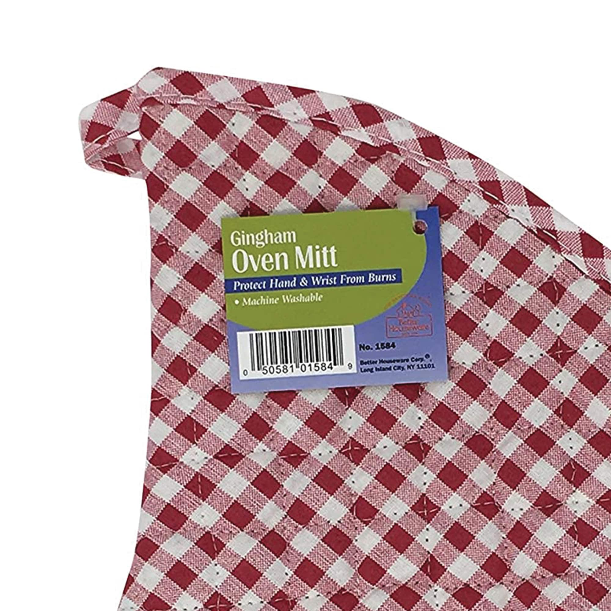 Red Gingham Oven Mitt