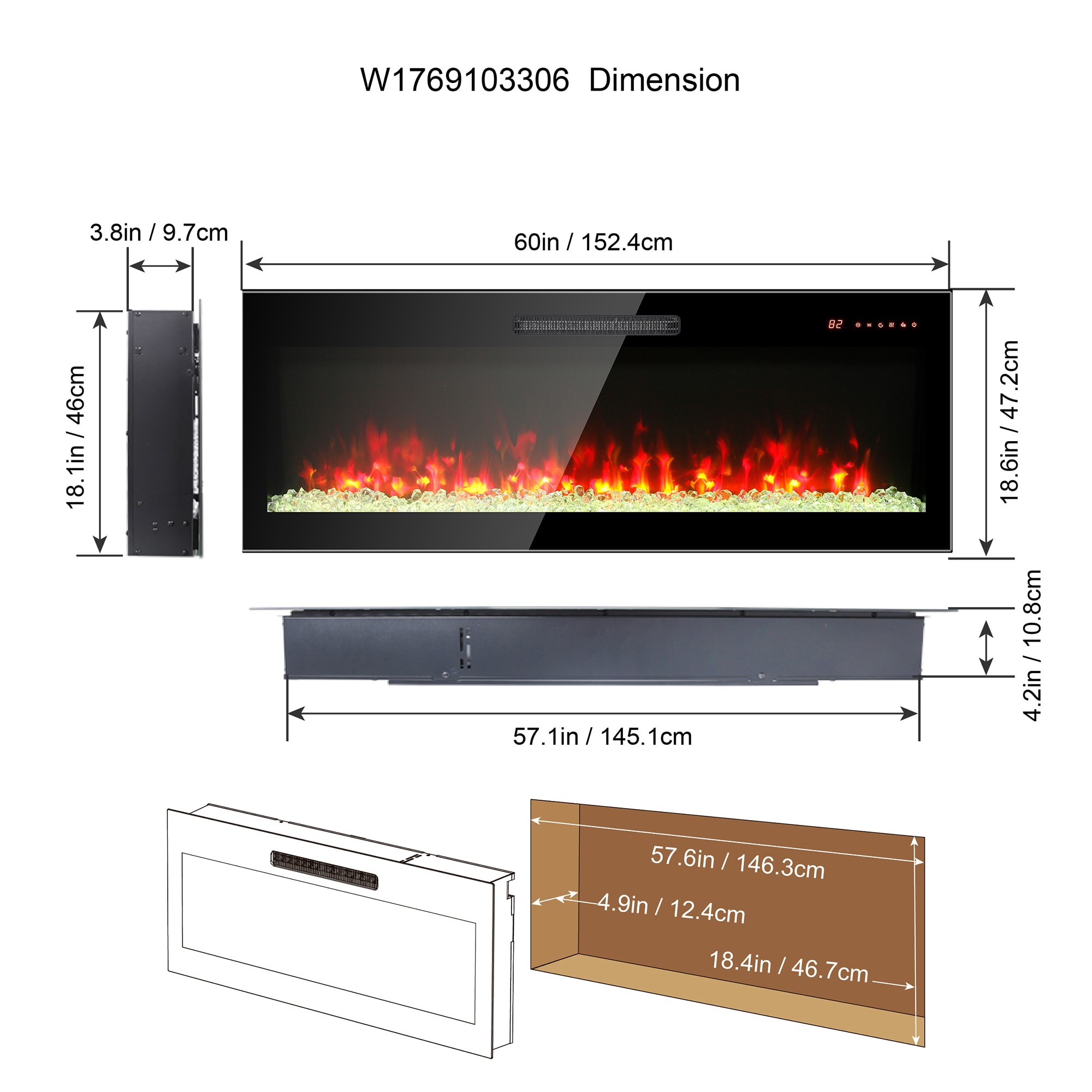 SINOFURN SYC070013BK Electric-Fireplaces - View #13