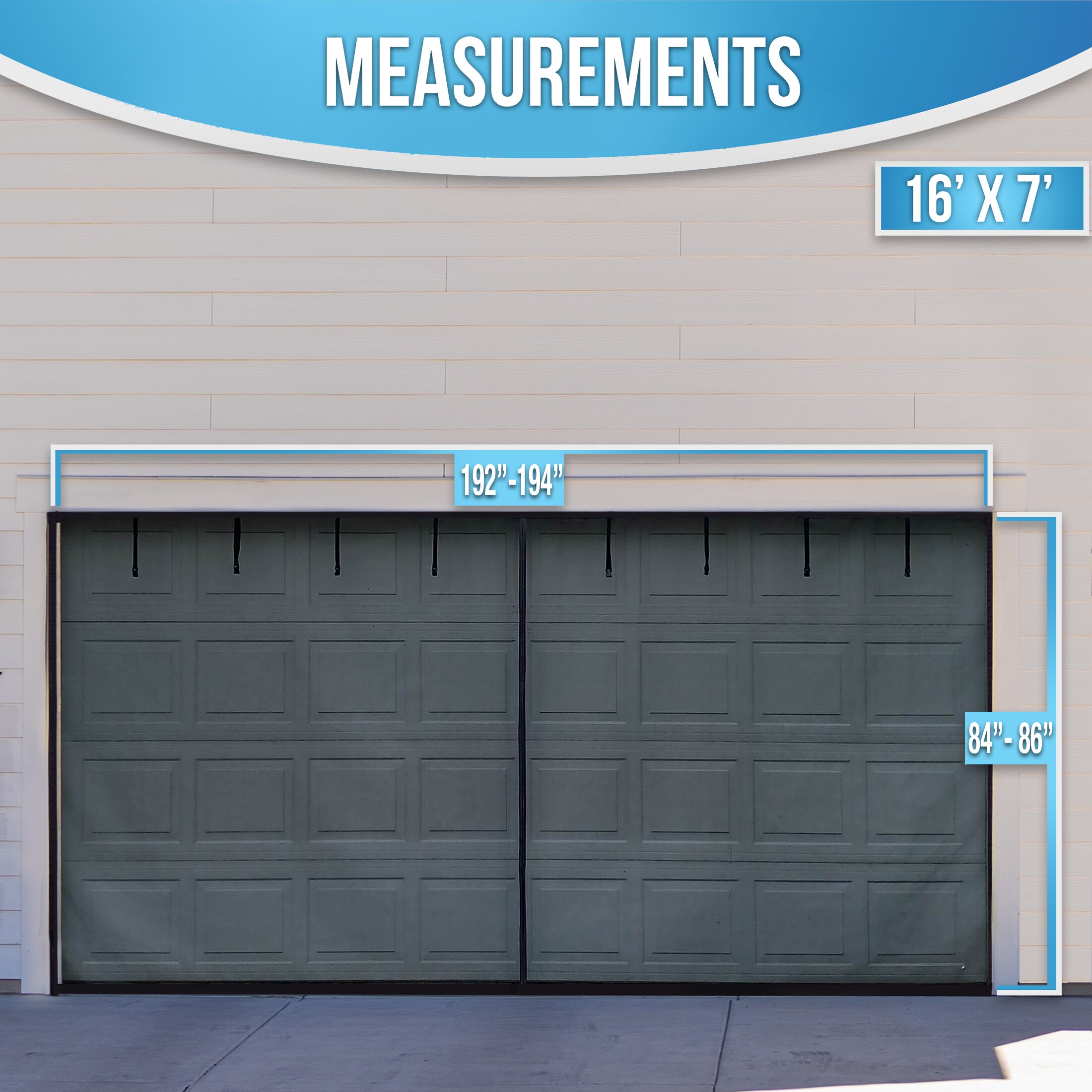 Fenestrelle 16-ft x 7-ft Black Retractable Double Garage Door