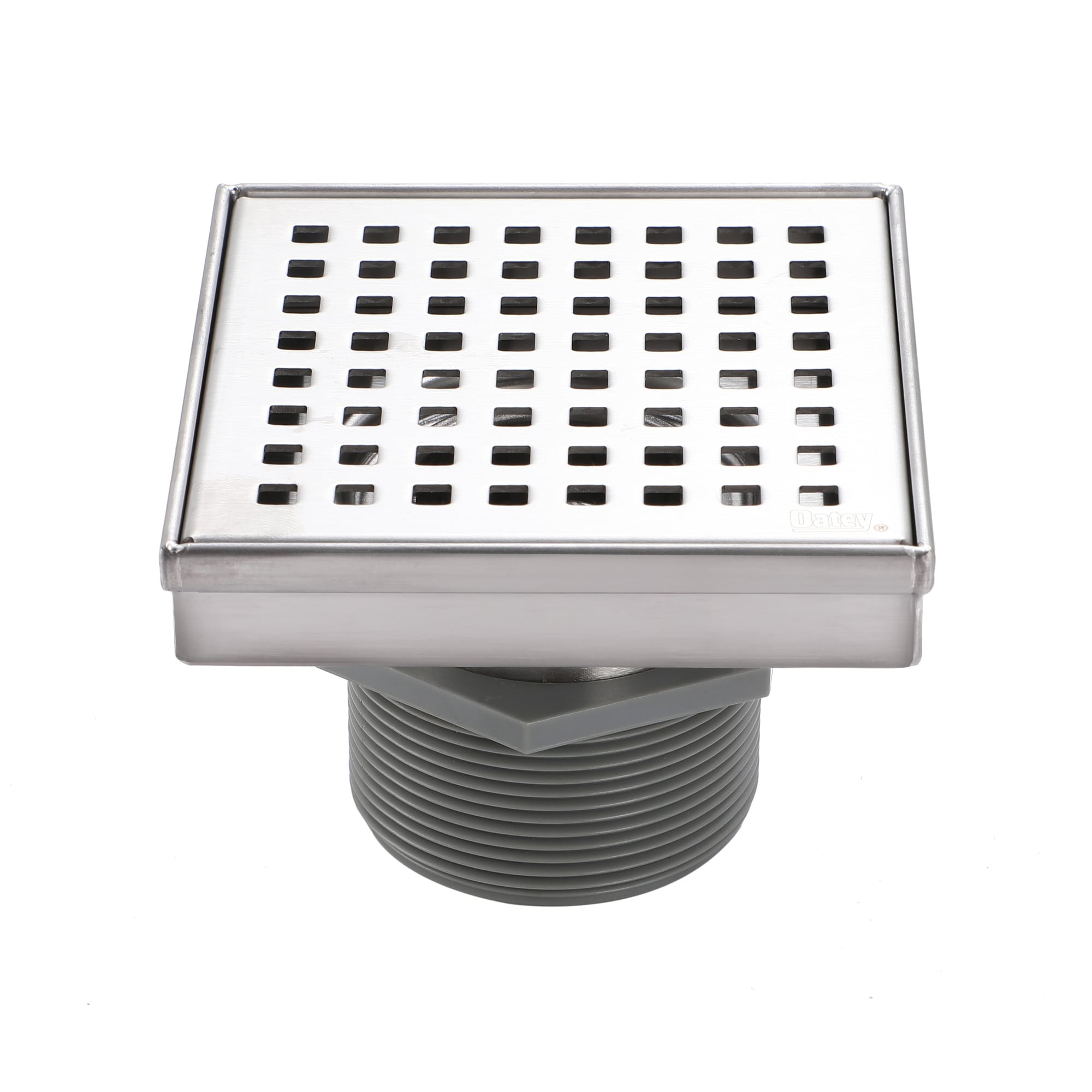 Design House 542852-SS 4-in Square Shower Drain Modern Contemporary, Stainless Steel