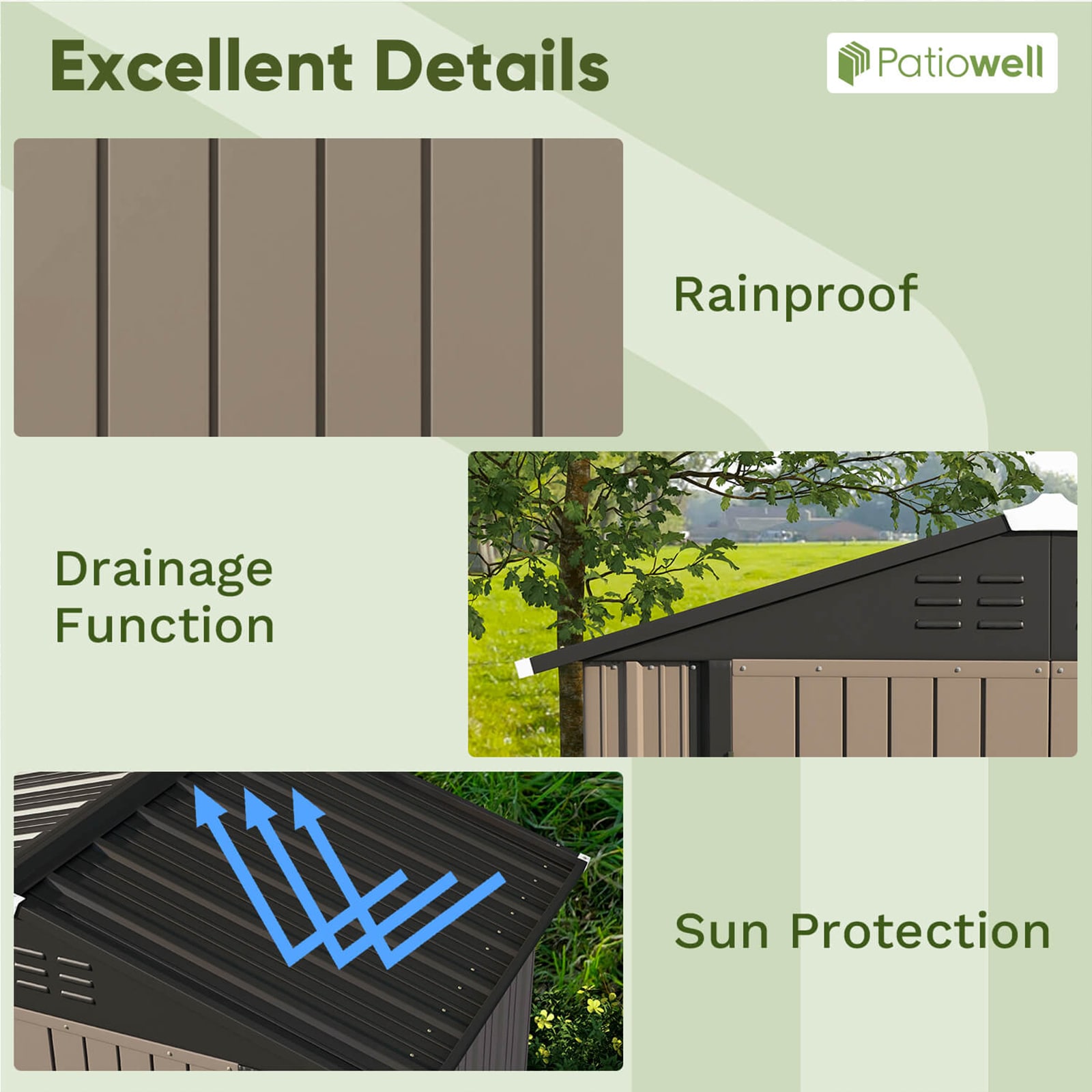 Patiowell WES-PS1146S0BN Metal-Storage-Buildings-Sheds - View #3