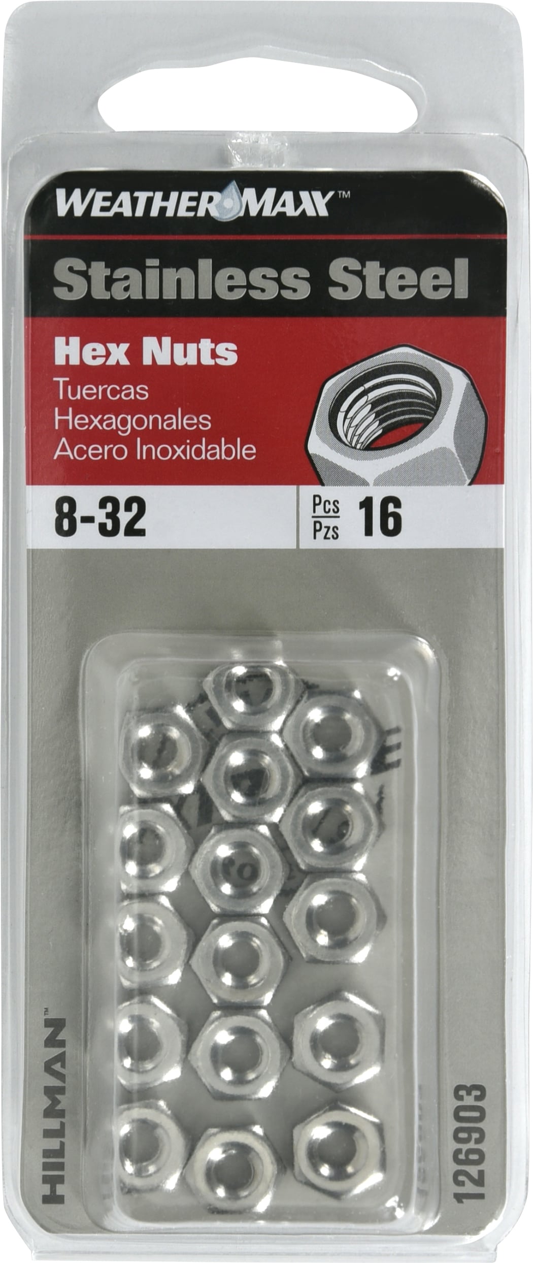 8-32 Stainless Steel Hex Nut Qty 500 