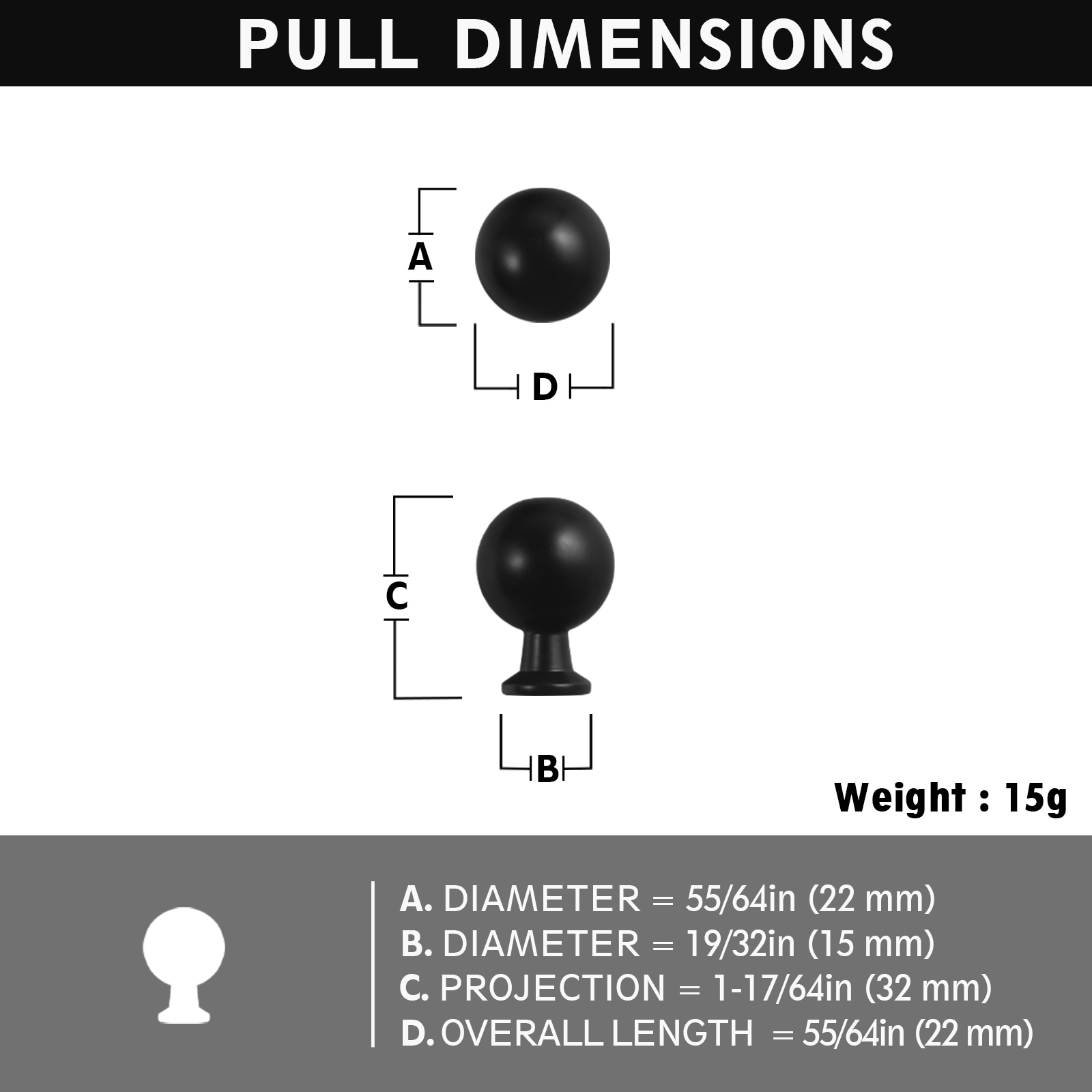 Miaokesen 9569B-DK Cabinet-Knobs - View #2