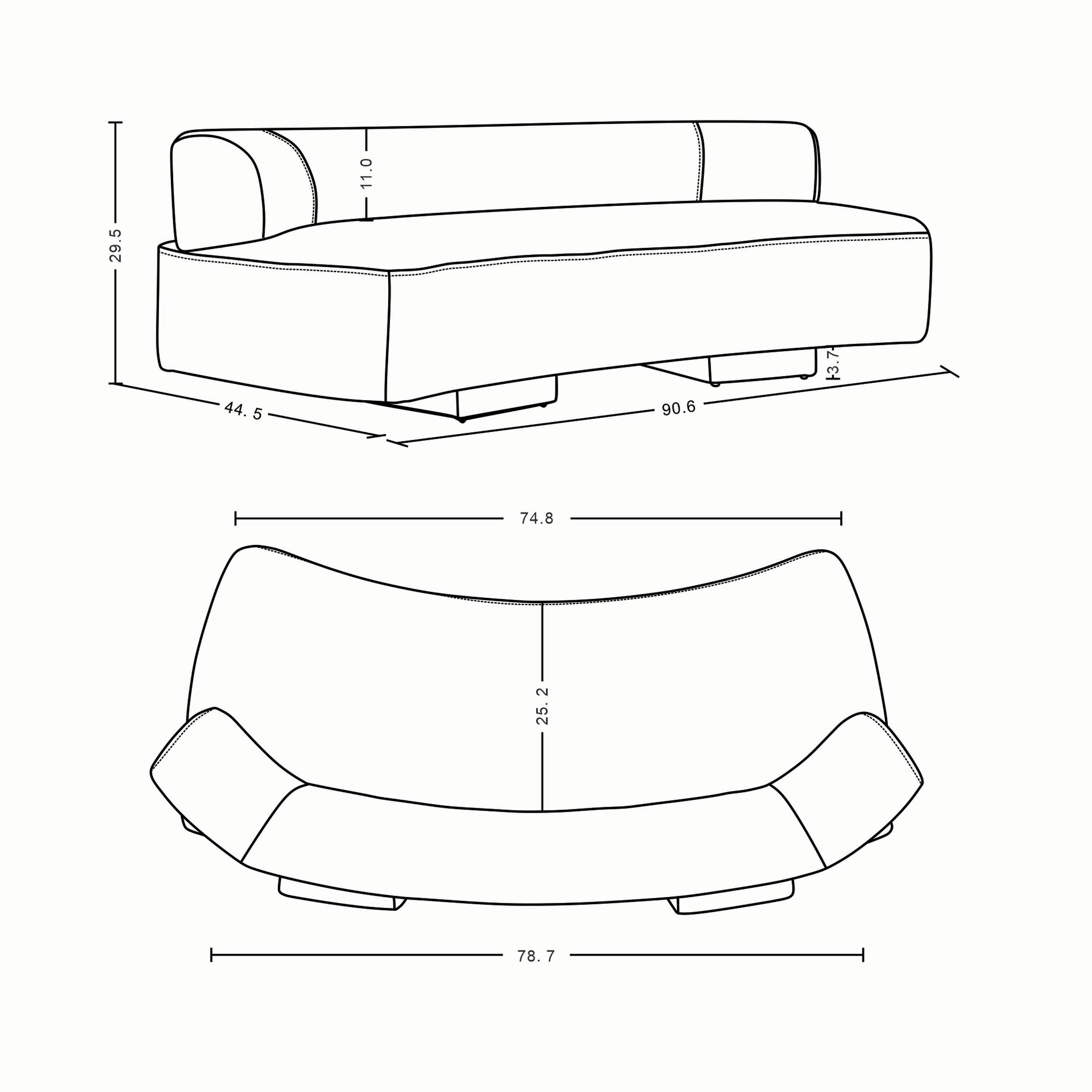 Manhattan Comfort LS017-BE Sofas-Loveseats - View #3