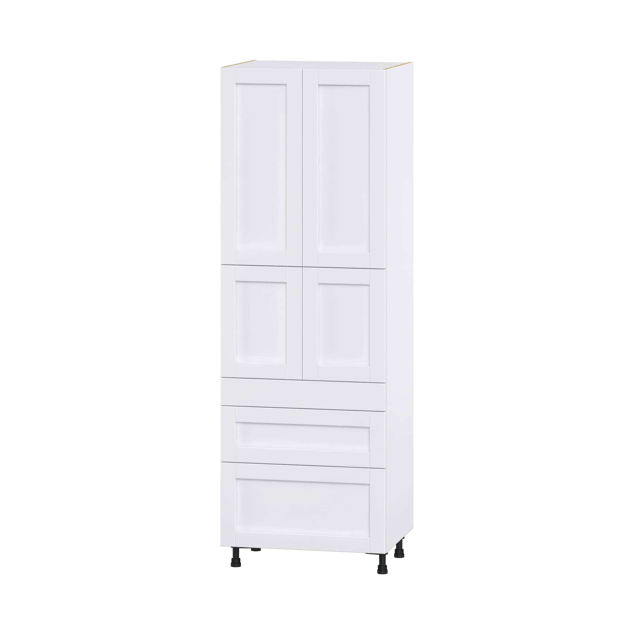 Hugo&Borg DST3D302489.5I2-RM Rosemont 30-in W x 89.5-in H x 24-in D Glacier White 3 -Drawers Pantry Fully assembled Cabinet (Flat Panel Shaker)