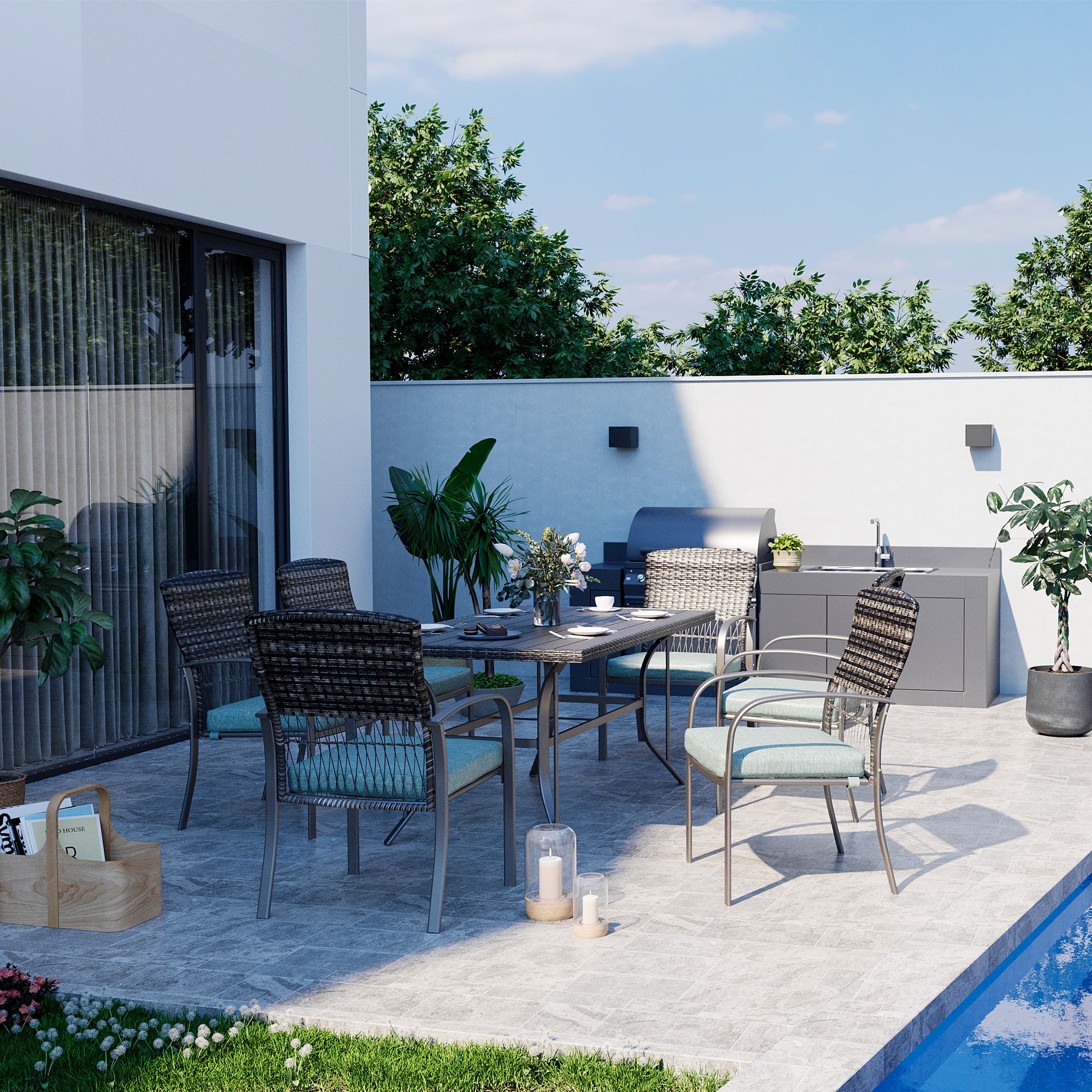 PamaPic TB-CZ-7JT-L-WL1 Patio-Dining-Sets - View #2