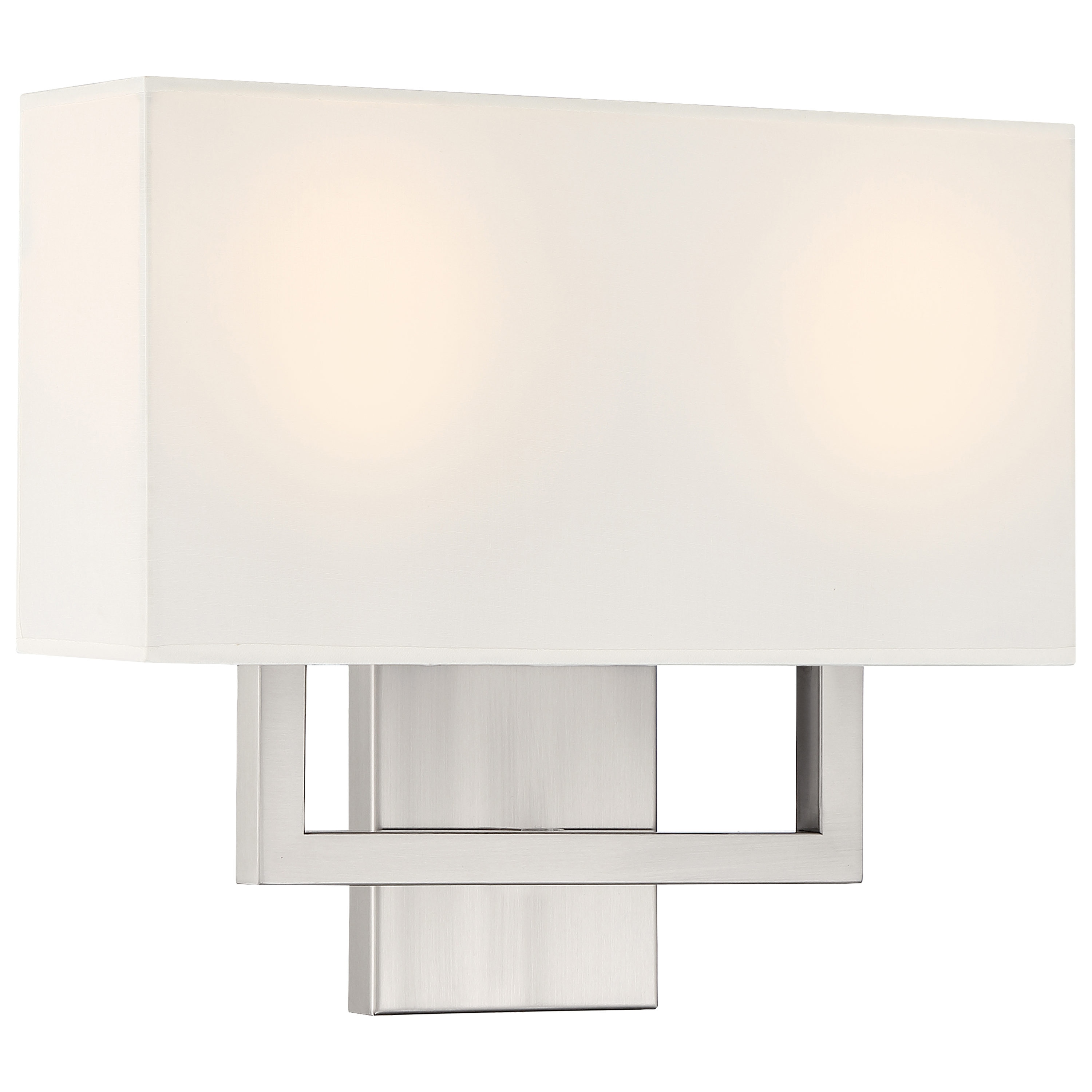 Access Lighting 64062LEDDLP-BS/WH Mid Town 15-in W 2 -Light Brushed Steel Transitional Wall Sconce