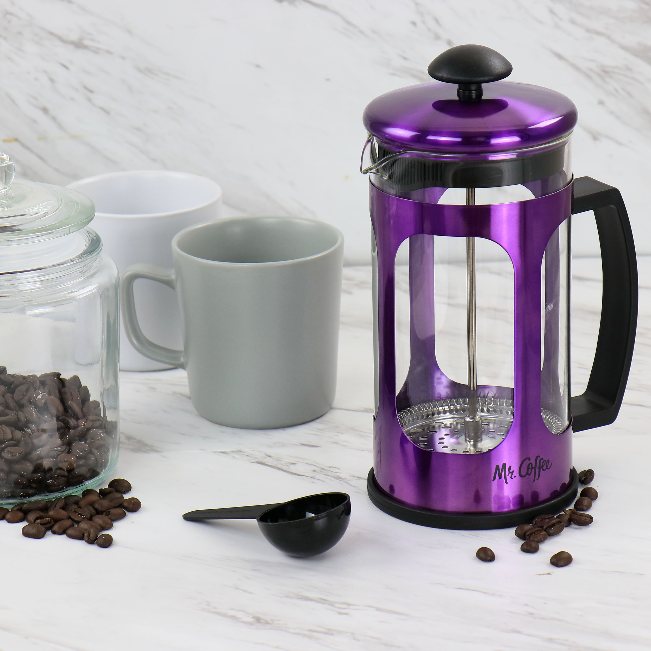Mr. Coffee 3-Cup Purple Residential French Press in the Coffee Makers  department at