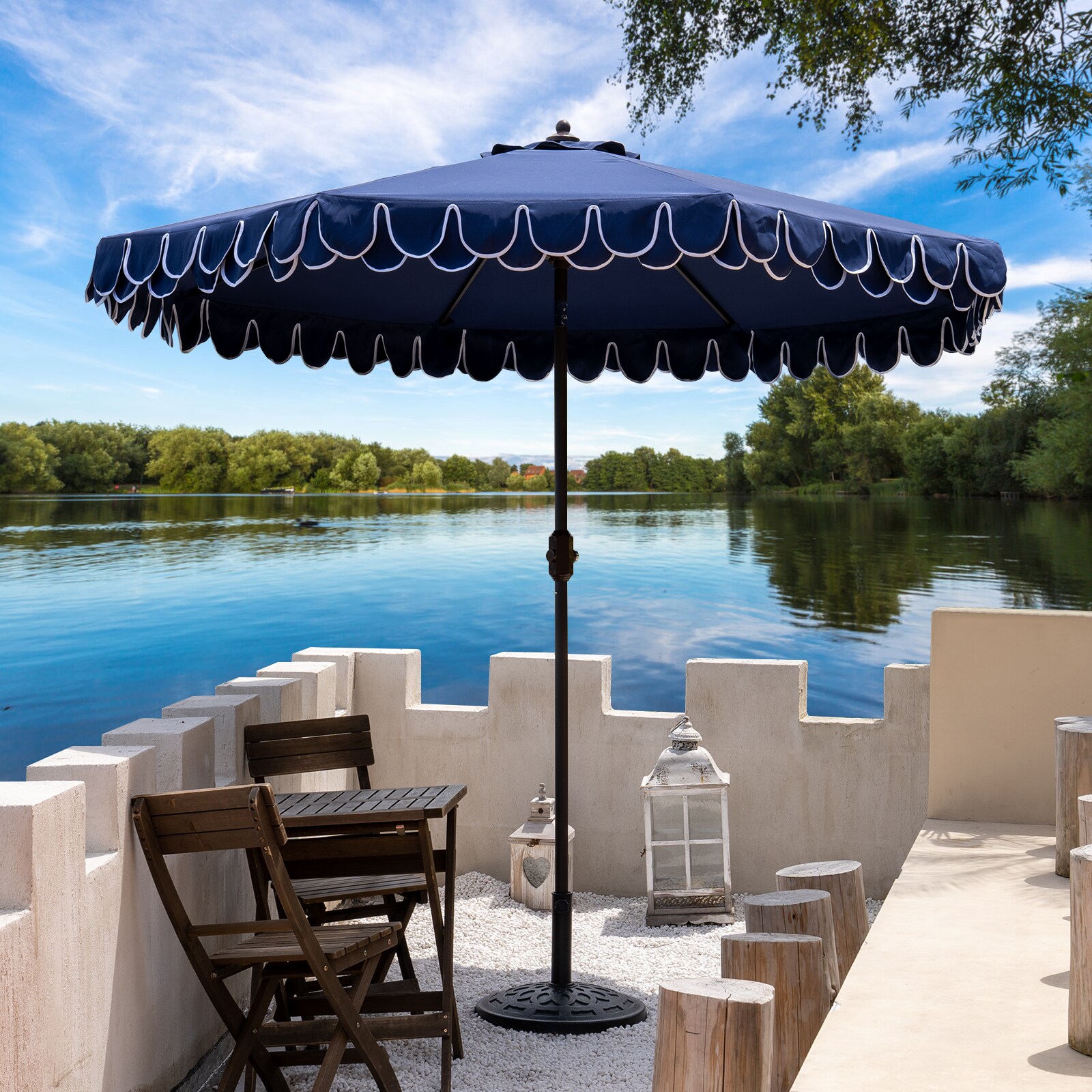 GARSING 9FT-SKIRT -NAVY BLUE Umbrellas-2 - View #3