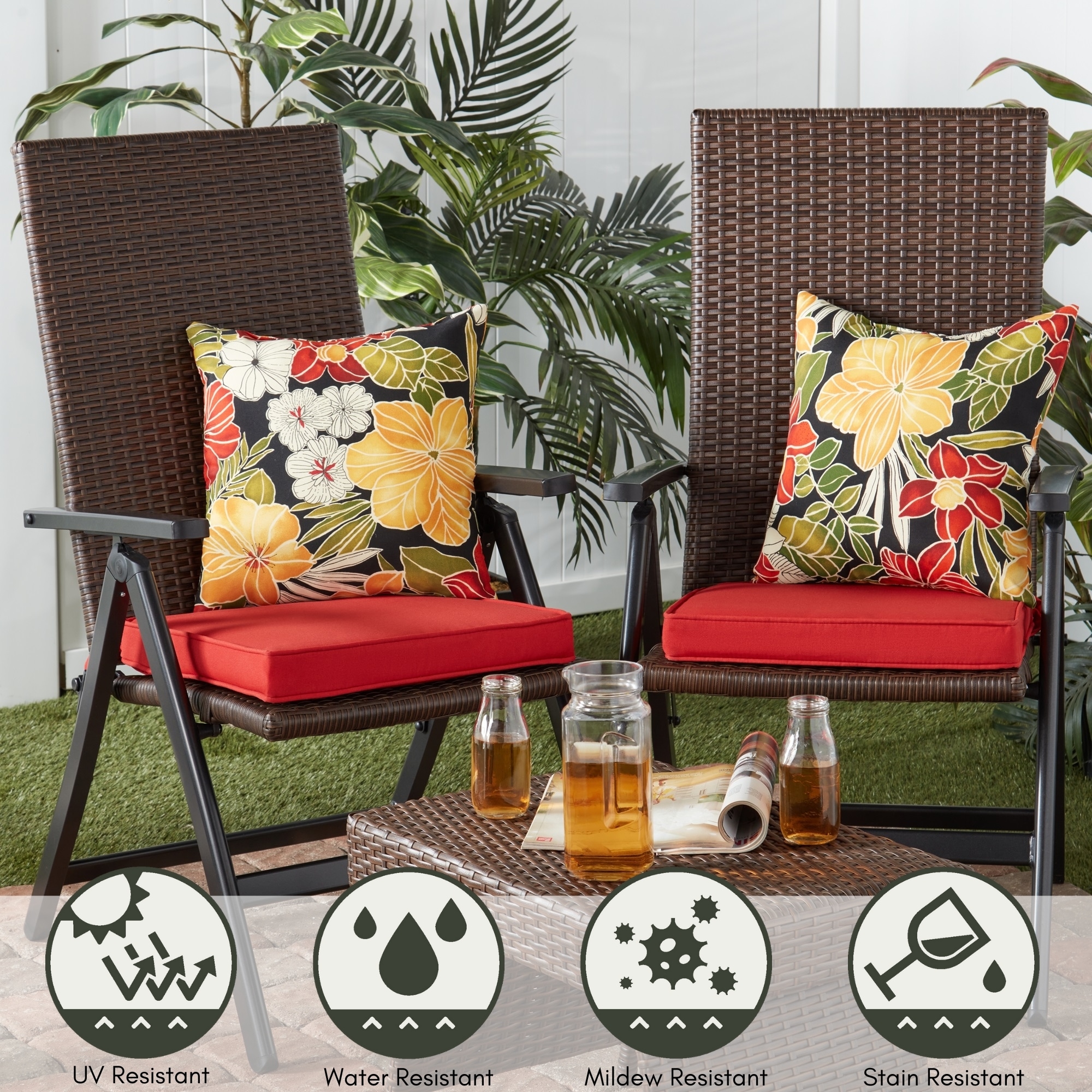 Greendale Home Fashions OC4803S2-ALOHA-BLACK Outdoor-Accent-Pillows - View #3