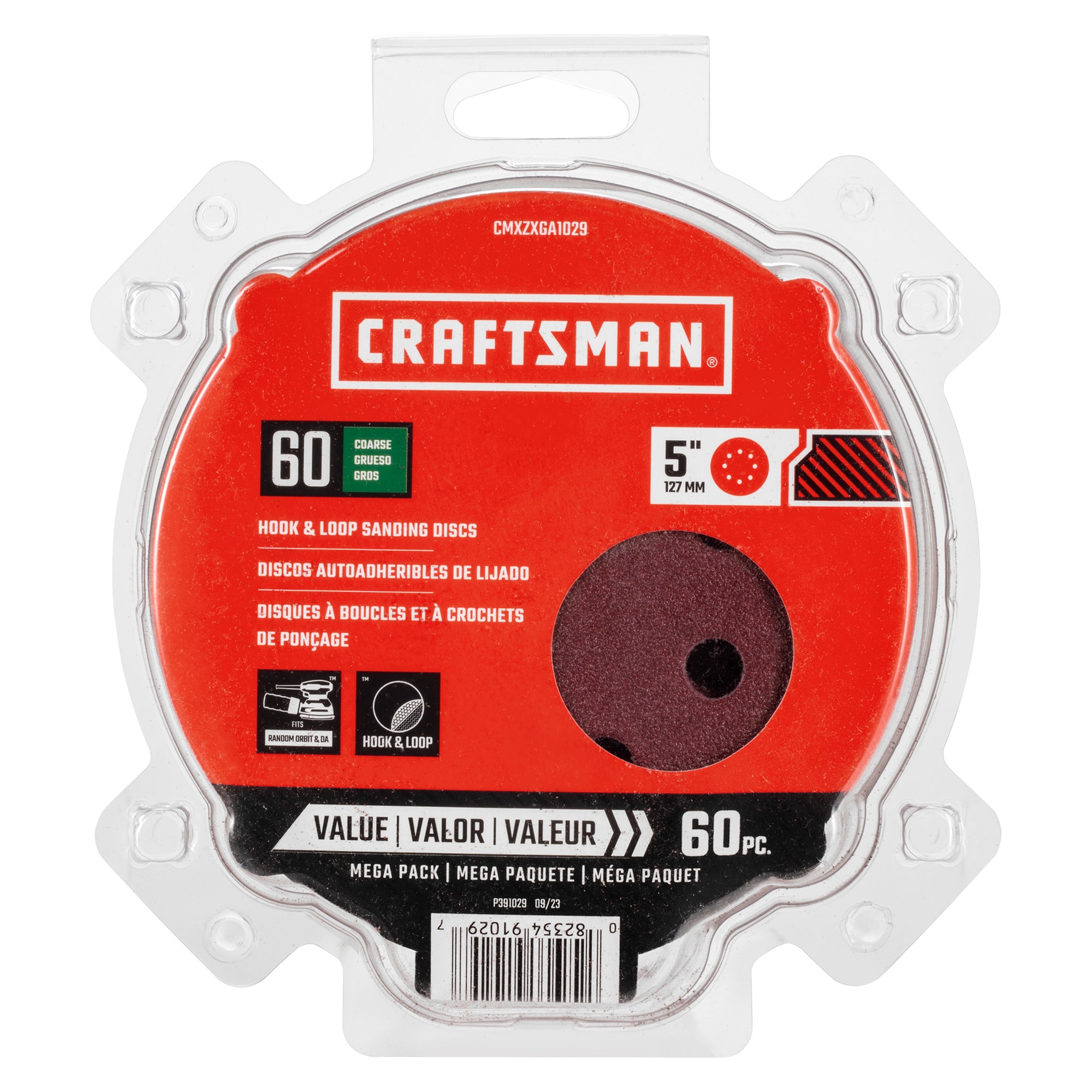 CRAFTSMAN 391029 Craftsman 60 -Piece Aluminum oxide 60 -Grit Disc Sandpaper