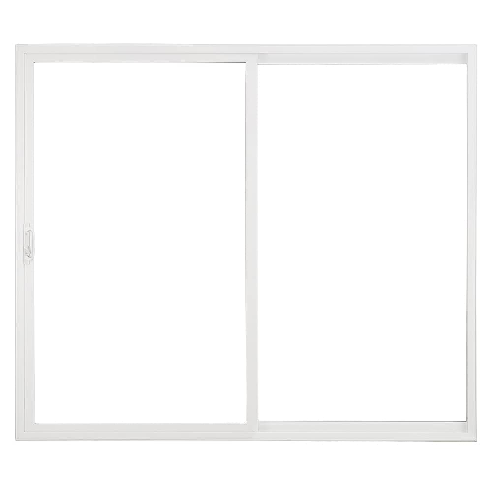 RELIABILT 96-in x 80-in x 4-9/16-in Jamb White Vinyl Universal Sliding Patio Door with Low-E argon Glass