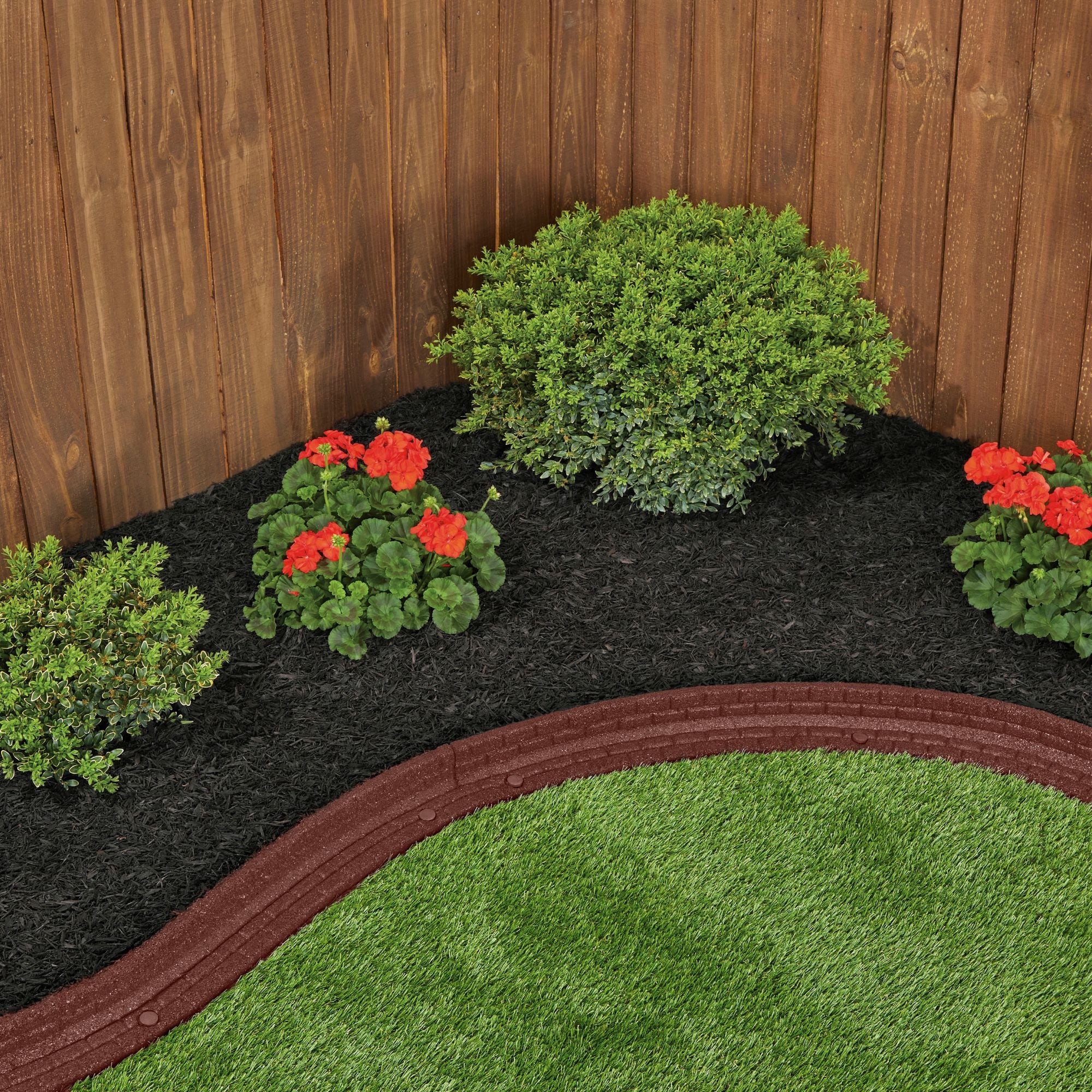 Rubberific 192-ft x 3-in Brickface 48-Pack Red Rubber Landscape Edging ...