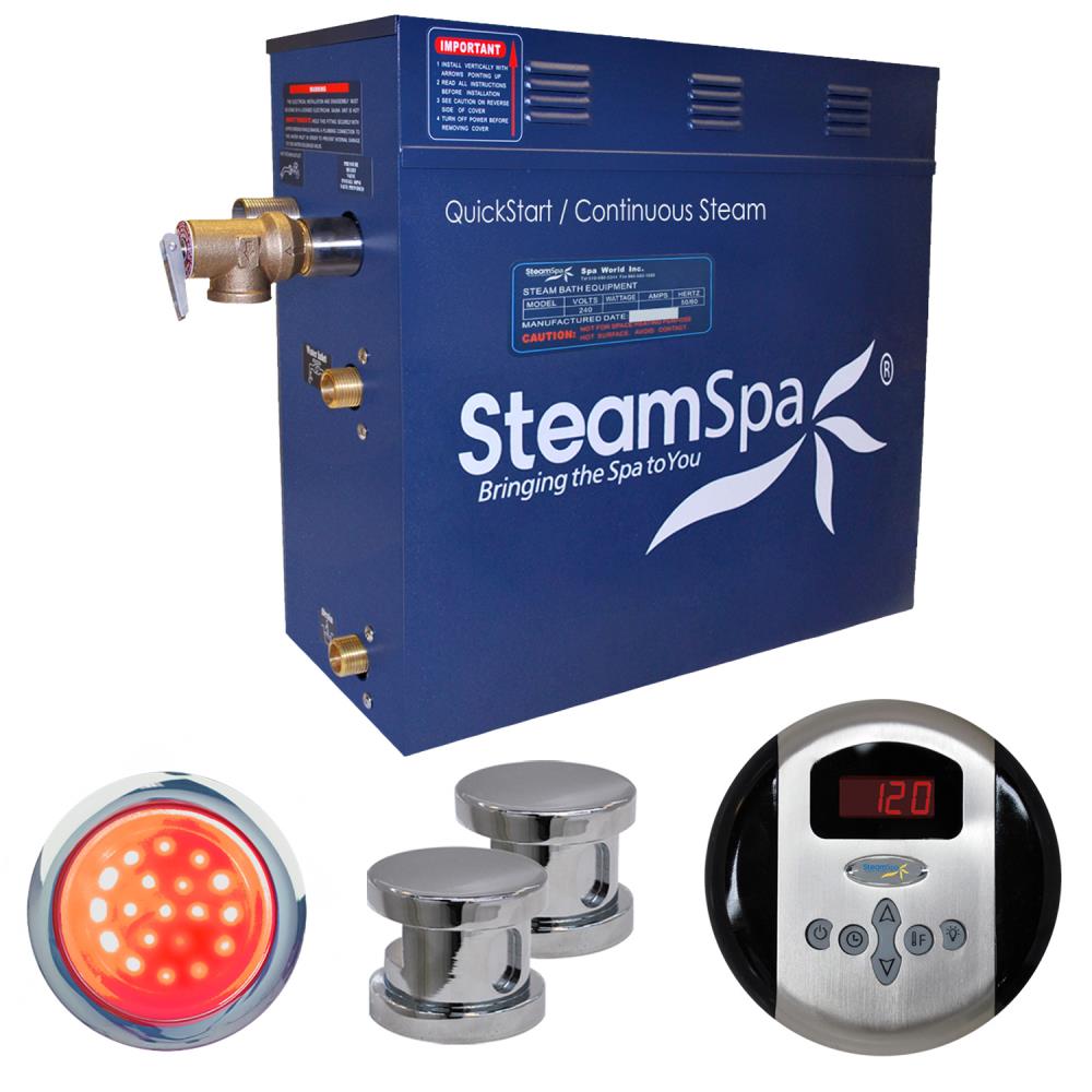 SteamSpa IN1200CH Indulgence 12 Kw Quick Start Acu-steam Bath Generator Package In Polished Chrome