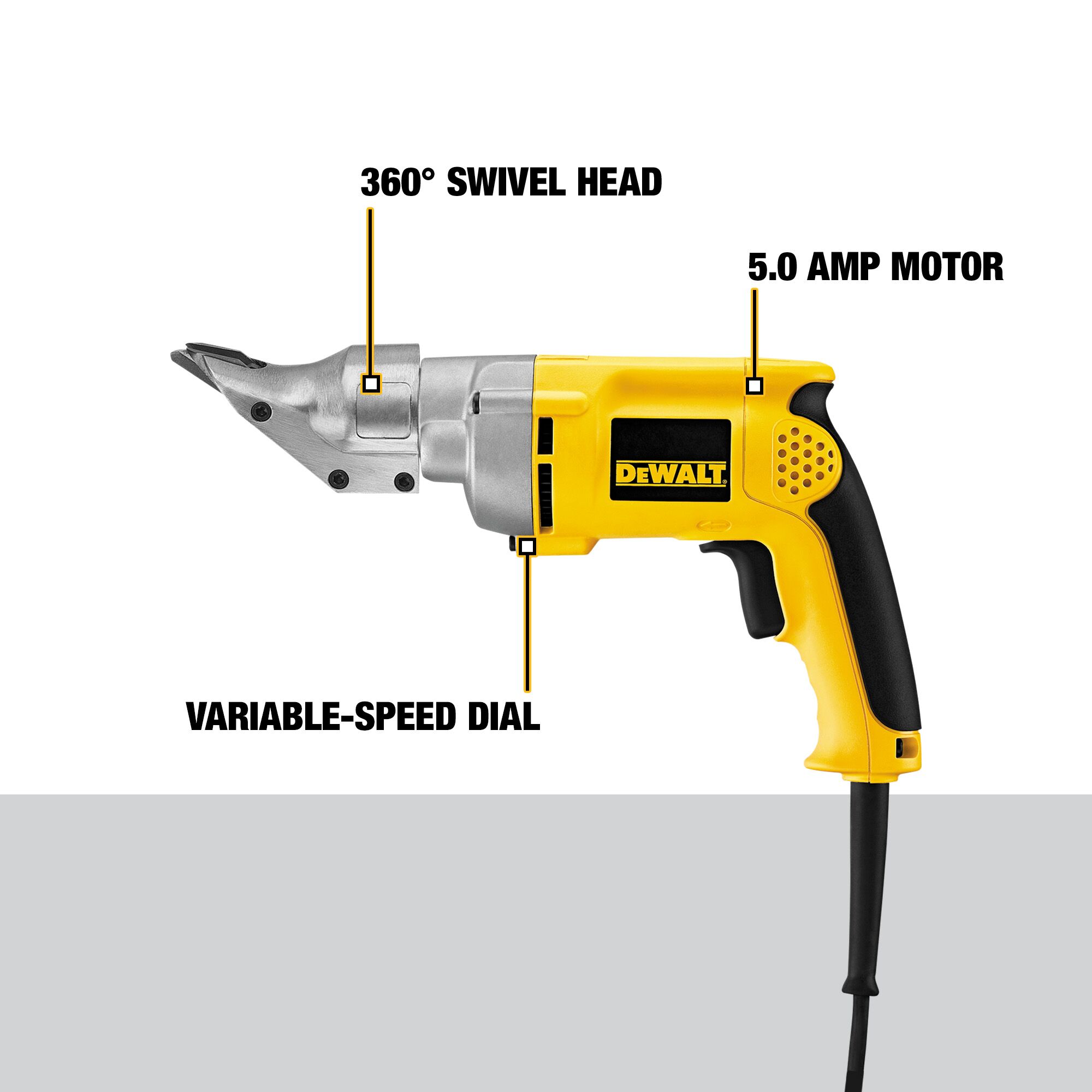Variable Speed Swivel Head Cordless Electric Metal Cutter Shear