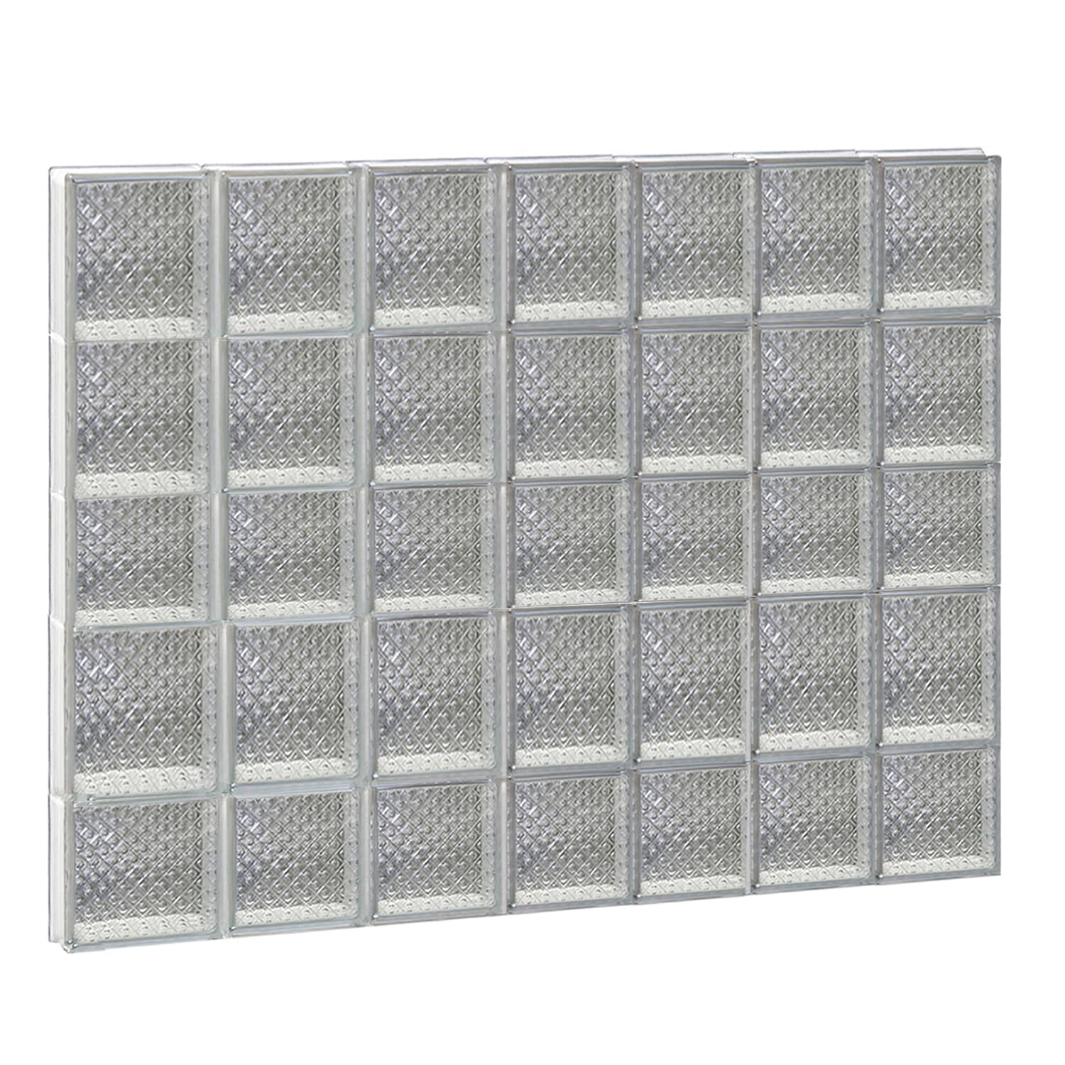 REDI2SET S4236DP Diamond Glass 40-1/4-in x 34-3/4-in Frameless Replacement Glass Block Window