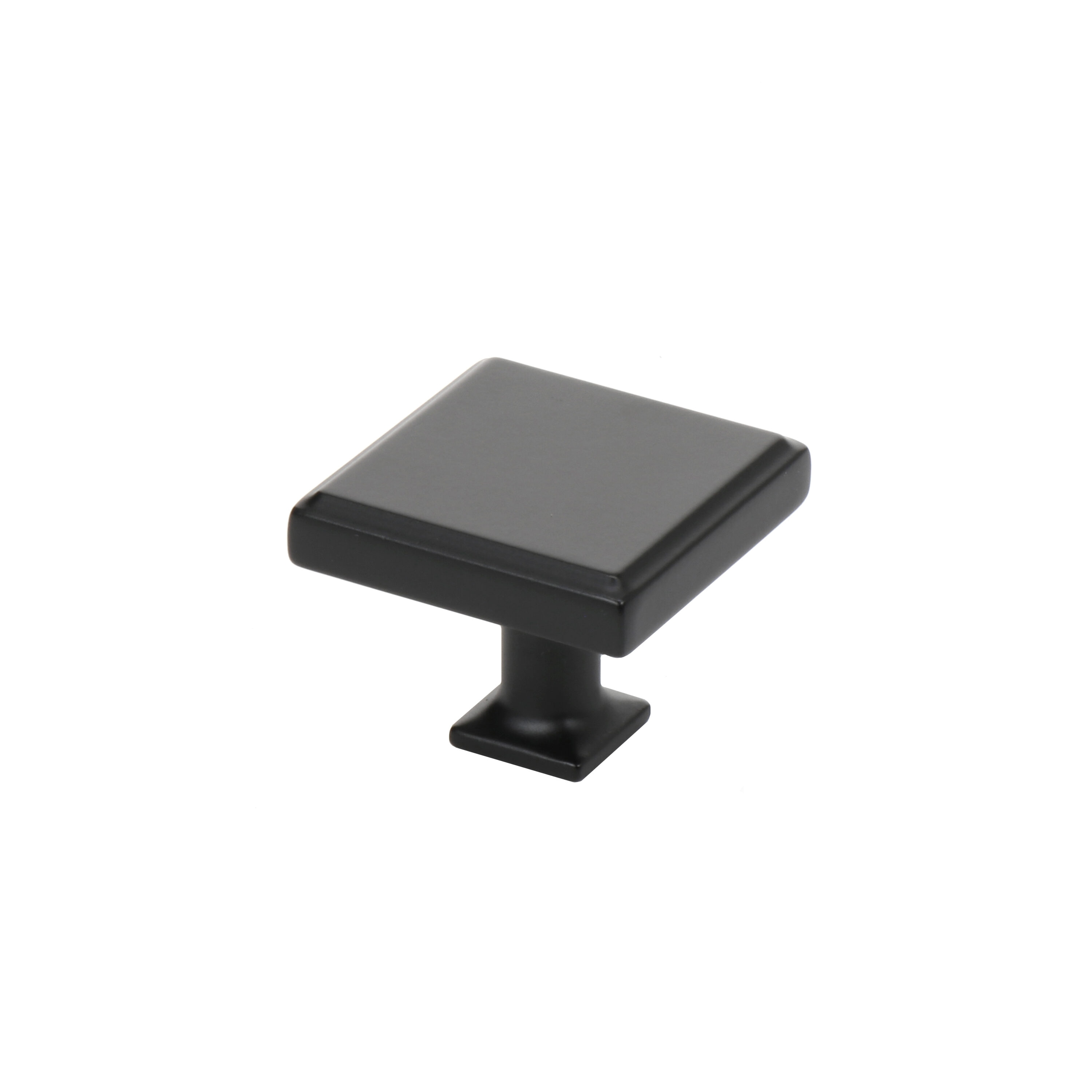 allen + roth CAB-000-629-MB-6P Camren 1-1/4-in Matte Black Square Traditional Cabinet Knob 6 -Pack
