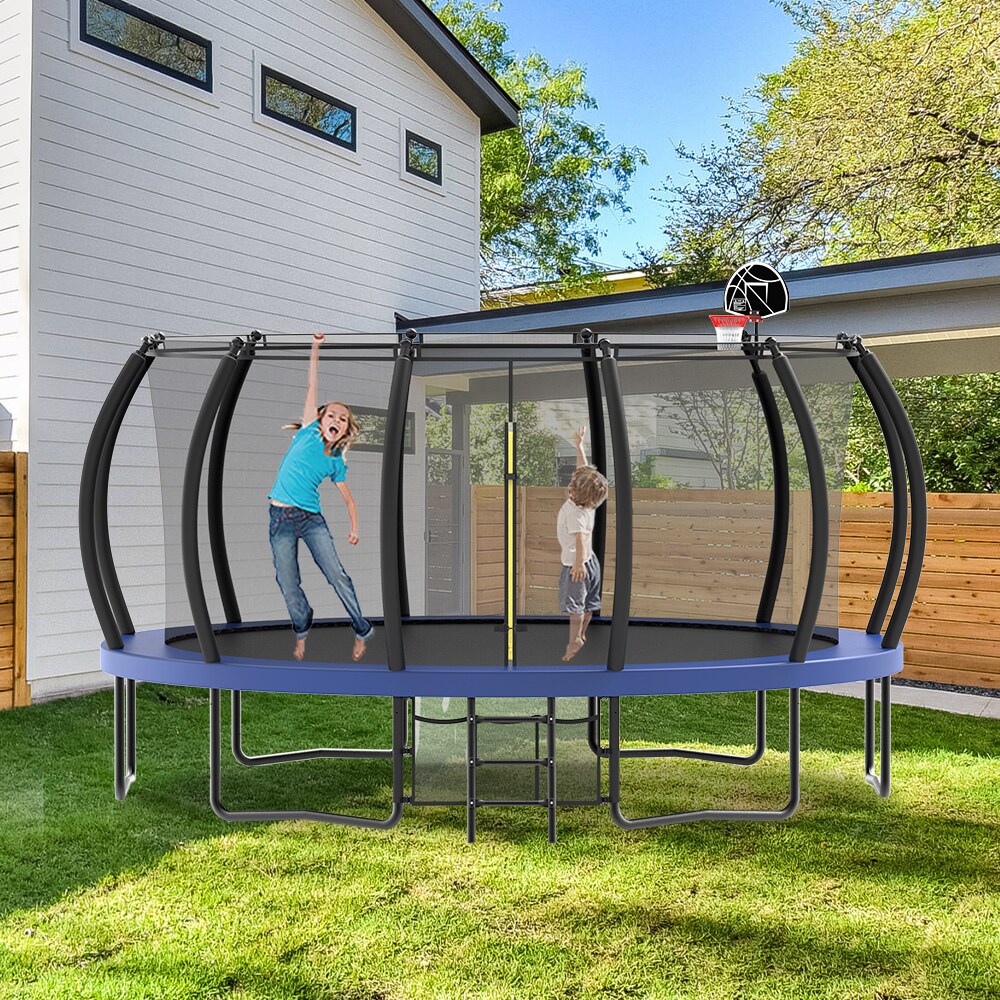 Sunrinx 15FT Round Backyard Trampoline with Safety Enclosure, UV ...