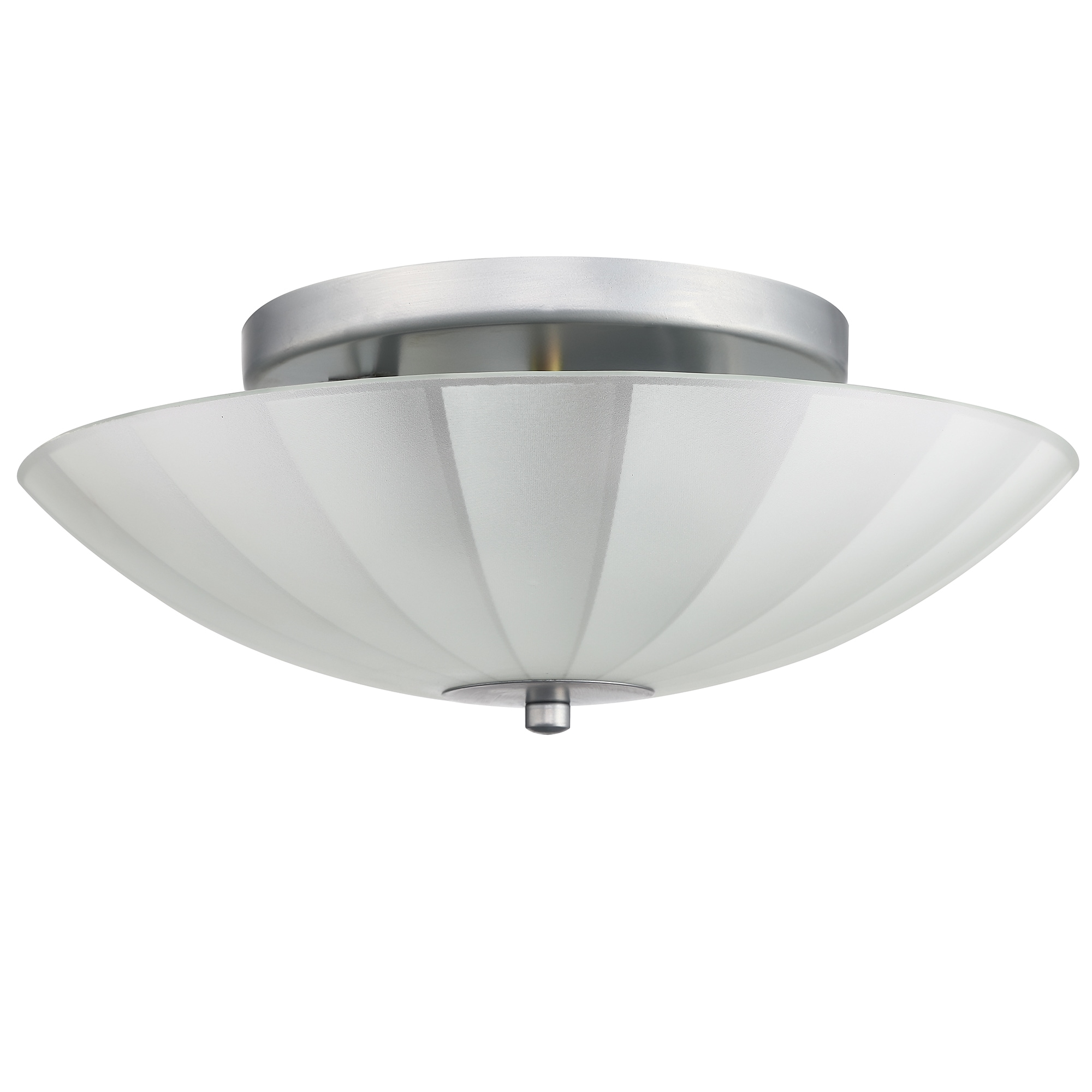 WELLFOR TTC78152 TC Flush Mount Lighting 2 -Light 13.78-in Chrome Integrated LED Flush Mount Light