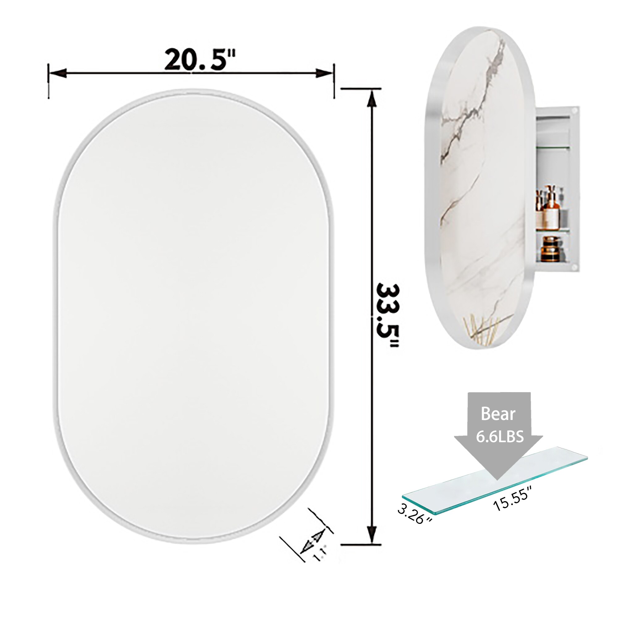 WELLFOR EX-2836C Bathroom-Medicine-Cabinets - View #6