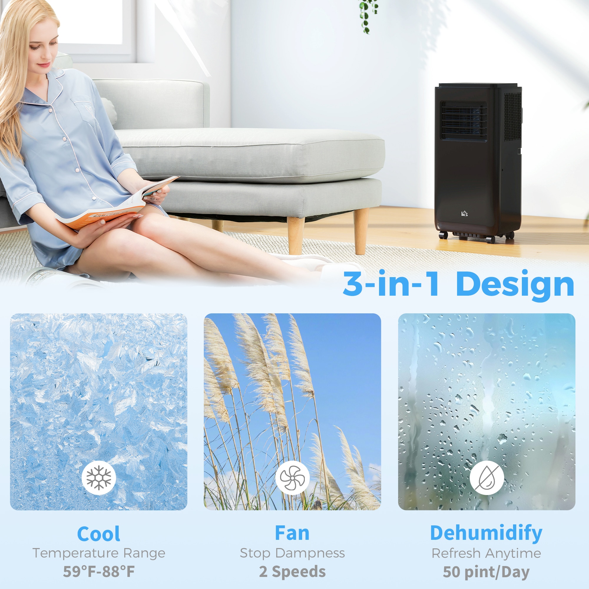 HomCom 823-058V83BK Portable-Air-Conditioners - View #3