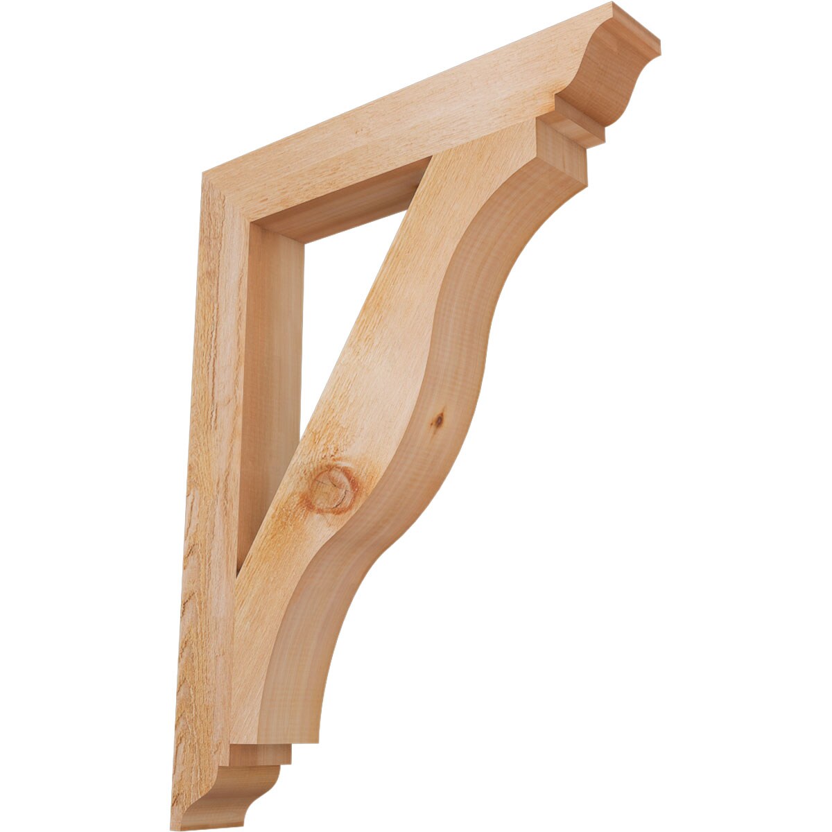Ekena Millwork BKT04X26X34FST01RWR Funston traditional rough sawn 4-in x 26-in x 34-in Western red cedar Brown Wood Standard bracket
