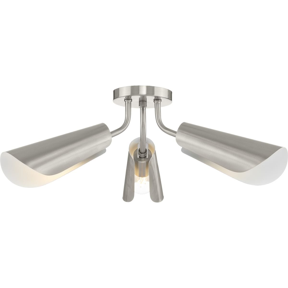 Progress Lighting P350272-009 Cornett 3 -Light 24-in Brushed Nickel Semi Flush Mount Light