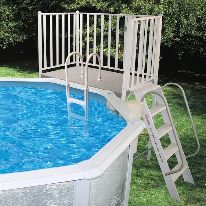 Splash Pools In The Above Ground Pool, Above Ground Pool Stairs With Gate